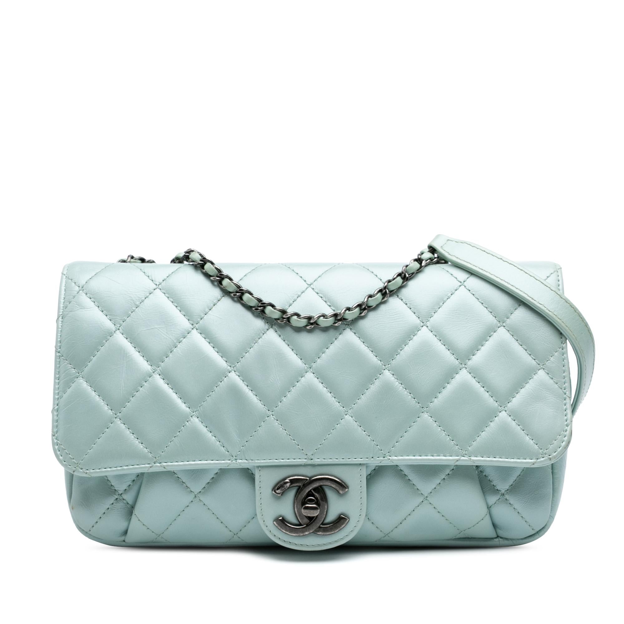 Chanel Medium Quilted Calfskin Coco Pleats Chain Flap