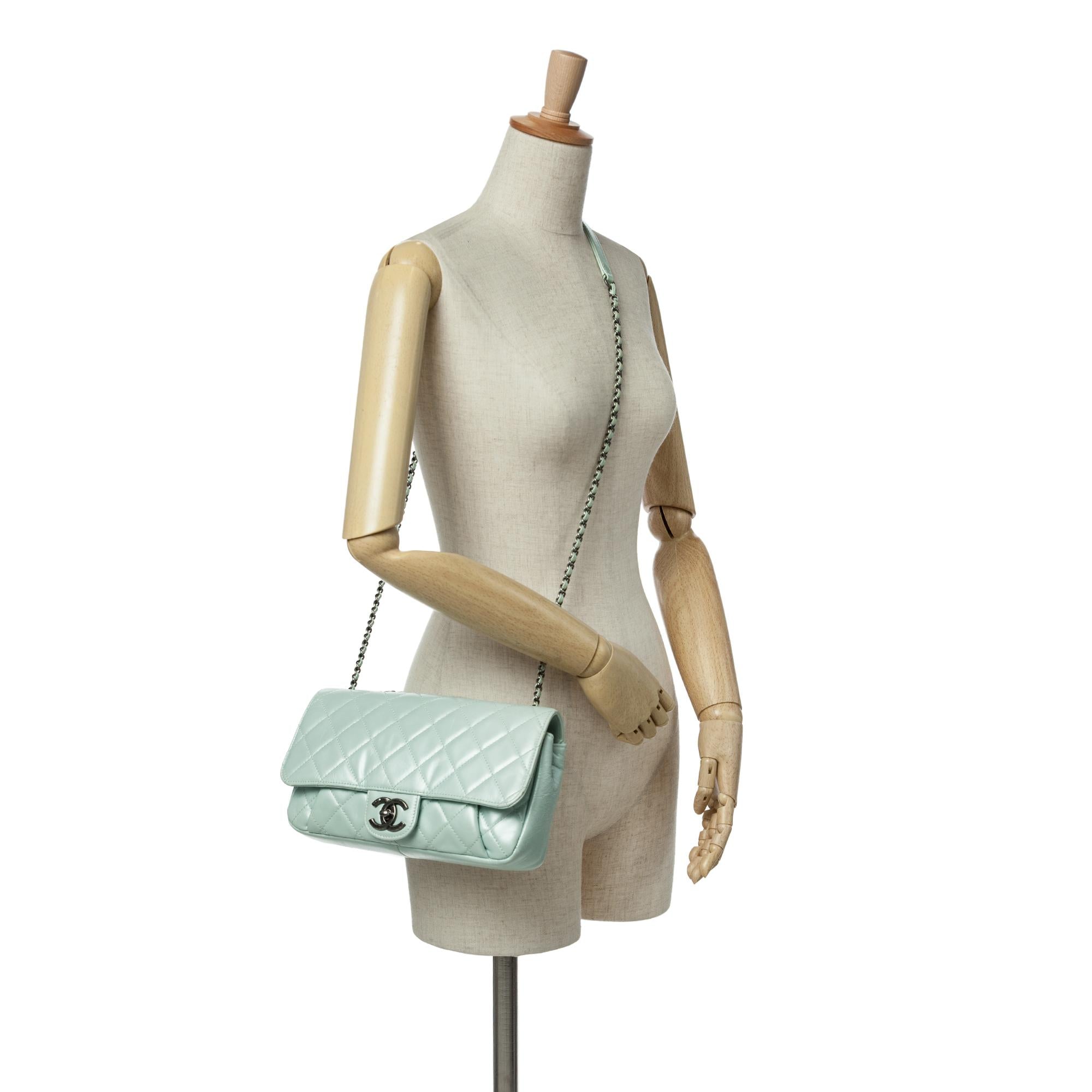 Chanel Medium Quilted Calfskin Coco Pleats Chain Flap