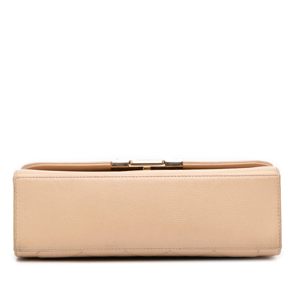 Chanel Medium Quilted Calfskin Label Click Flap