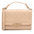 Chanel Medium Quilted Calfskin Label Click Flap