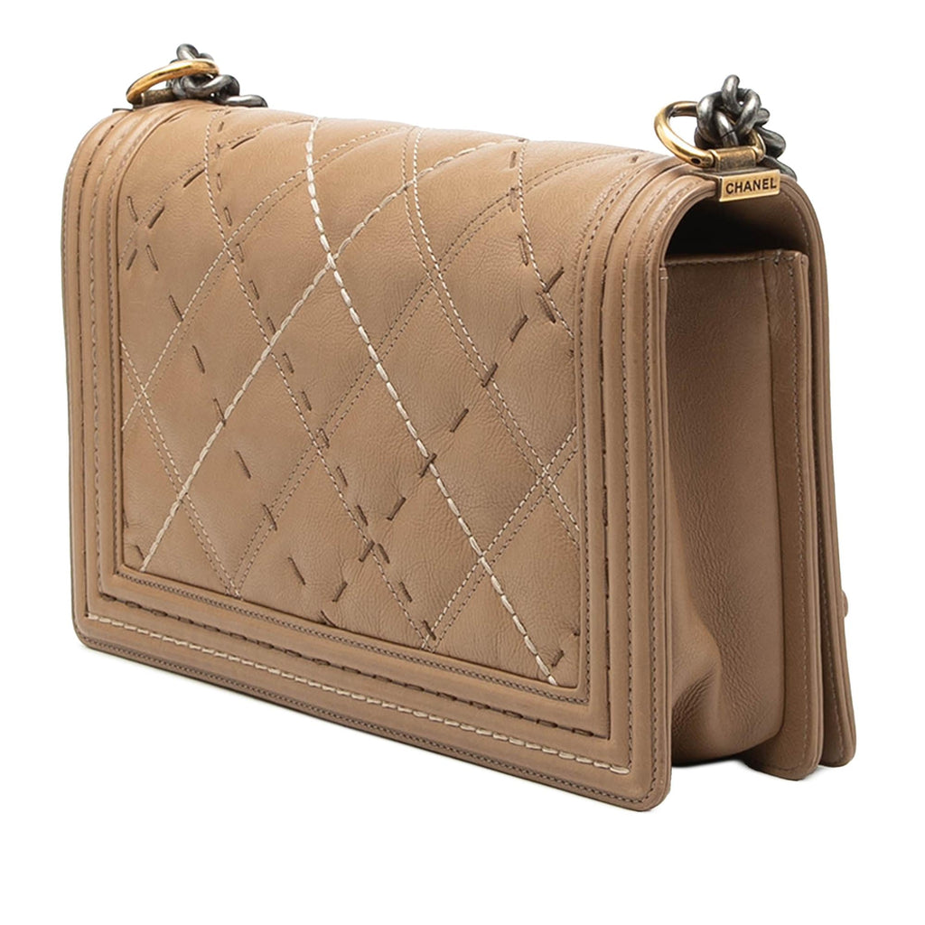 Chanel Medium Quilted Calfskin Wild Stitch Boy Flap