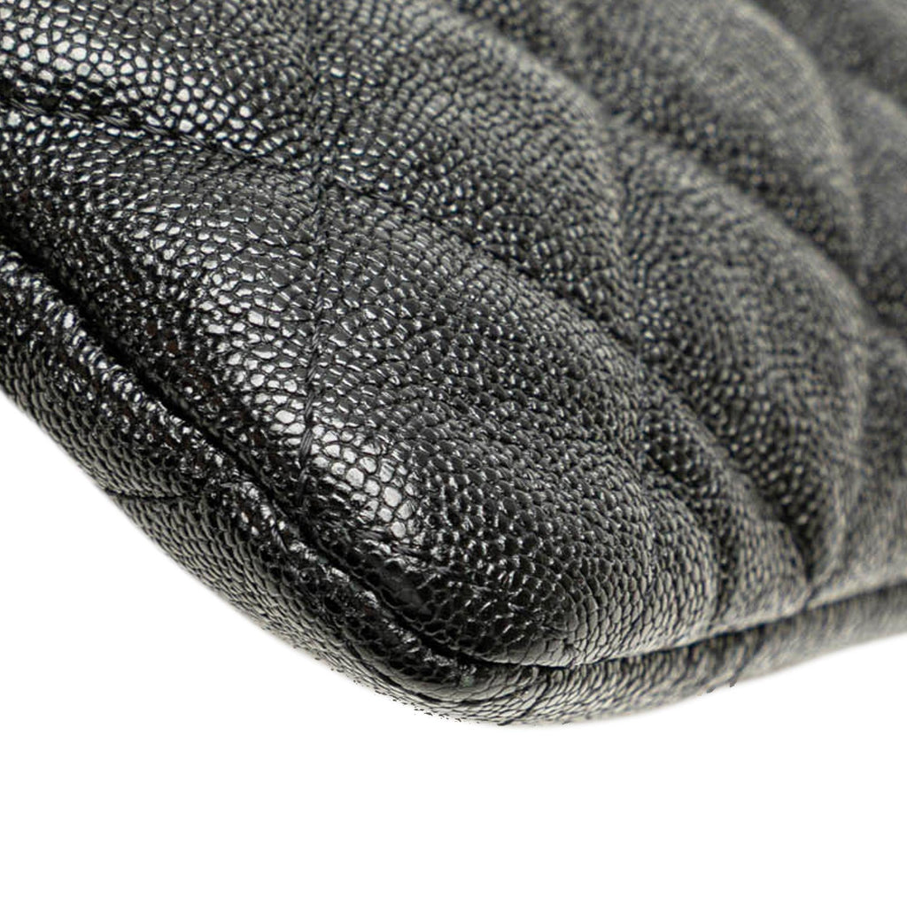 Chanel Medium Quilted Caviar Boy O Case Clutch