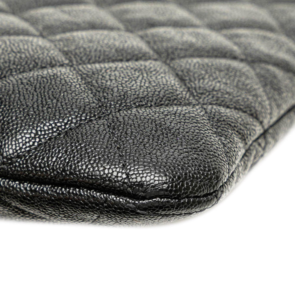 Chanel Medium Quilted Caviar Boy O Case Clutch