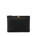 Chanel Medium Quilted Caviar Boy O Case Clutch