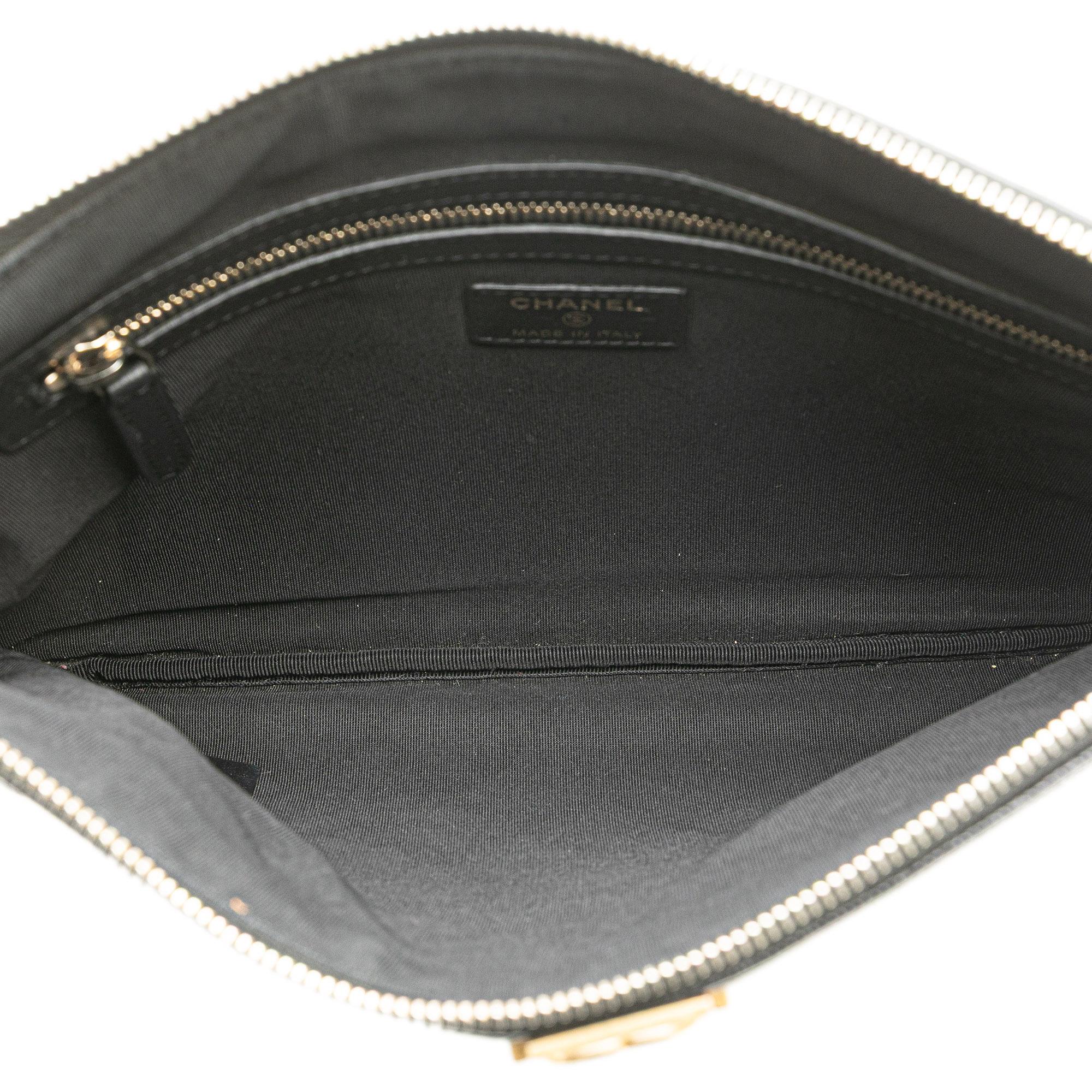 Chanel Medium Quilted Caviar Boy O Case Clutch