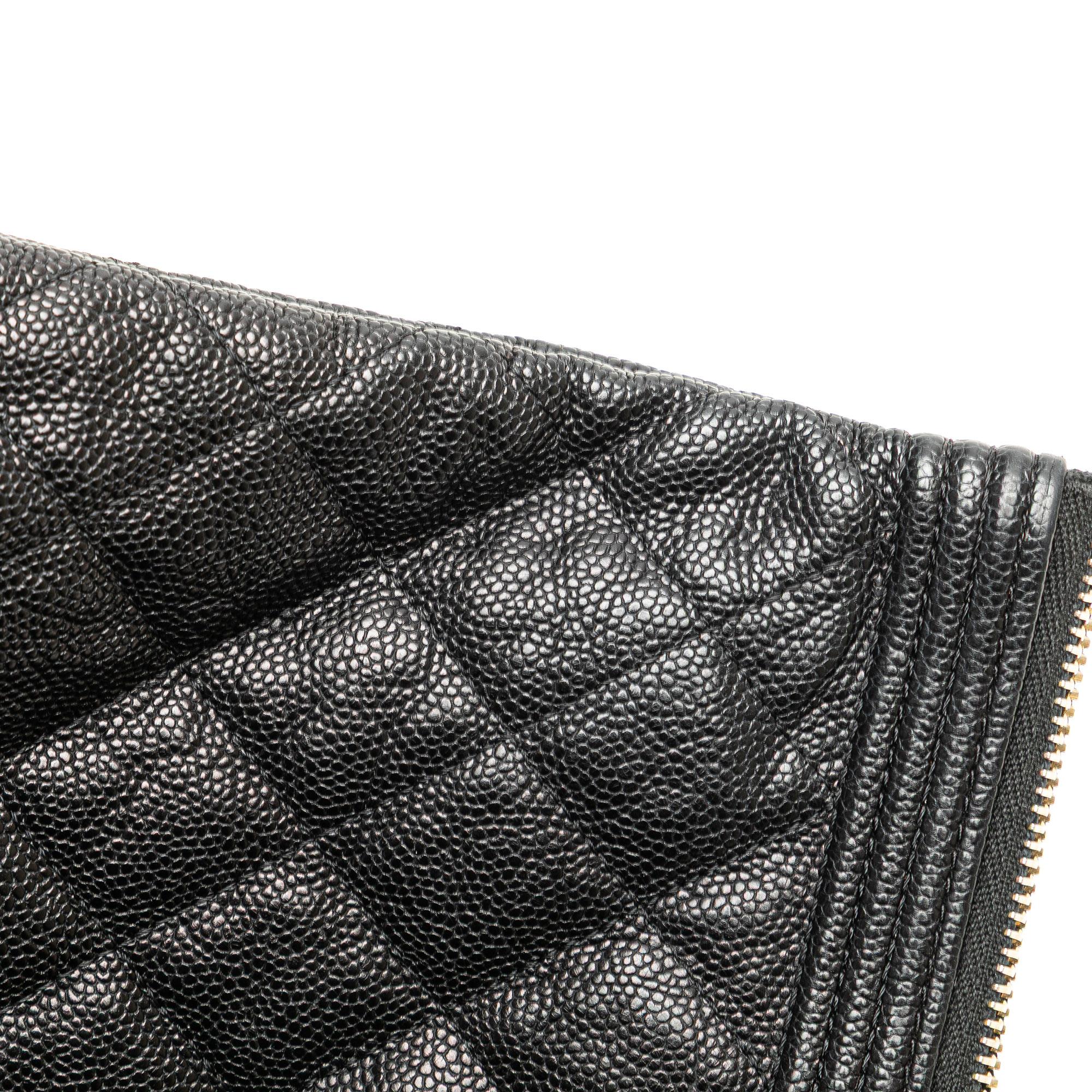 Chanel Medium Quilted Caviar Boy O Case Clutch