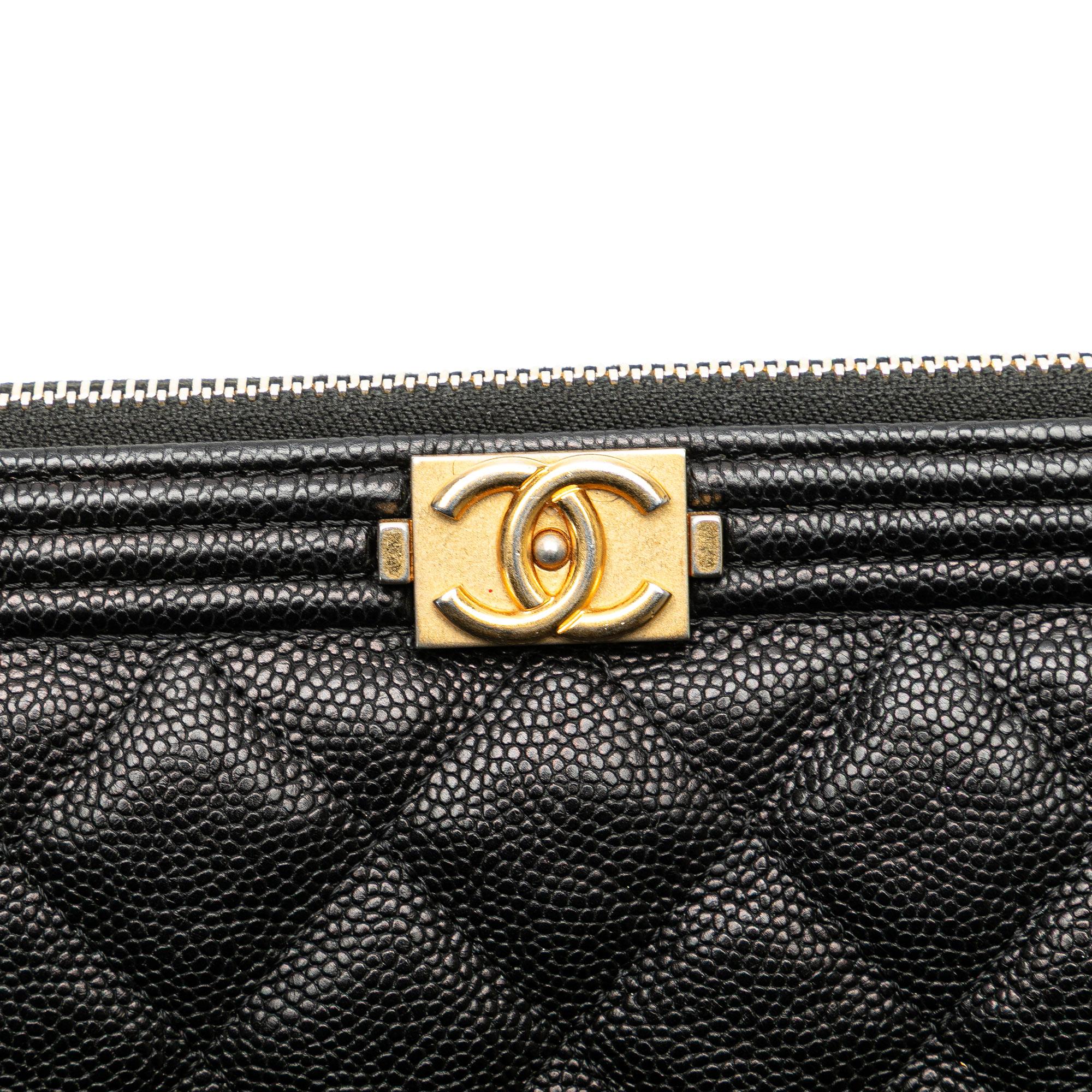 Chanel Medium Quilted Caviar Boy O Case Clutch