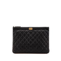 Chanel Medium Quilted Caviar Boy O Case Clutch