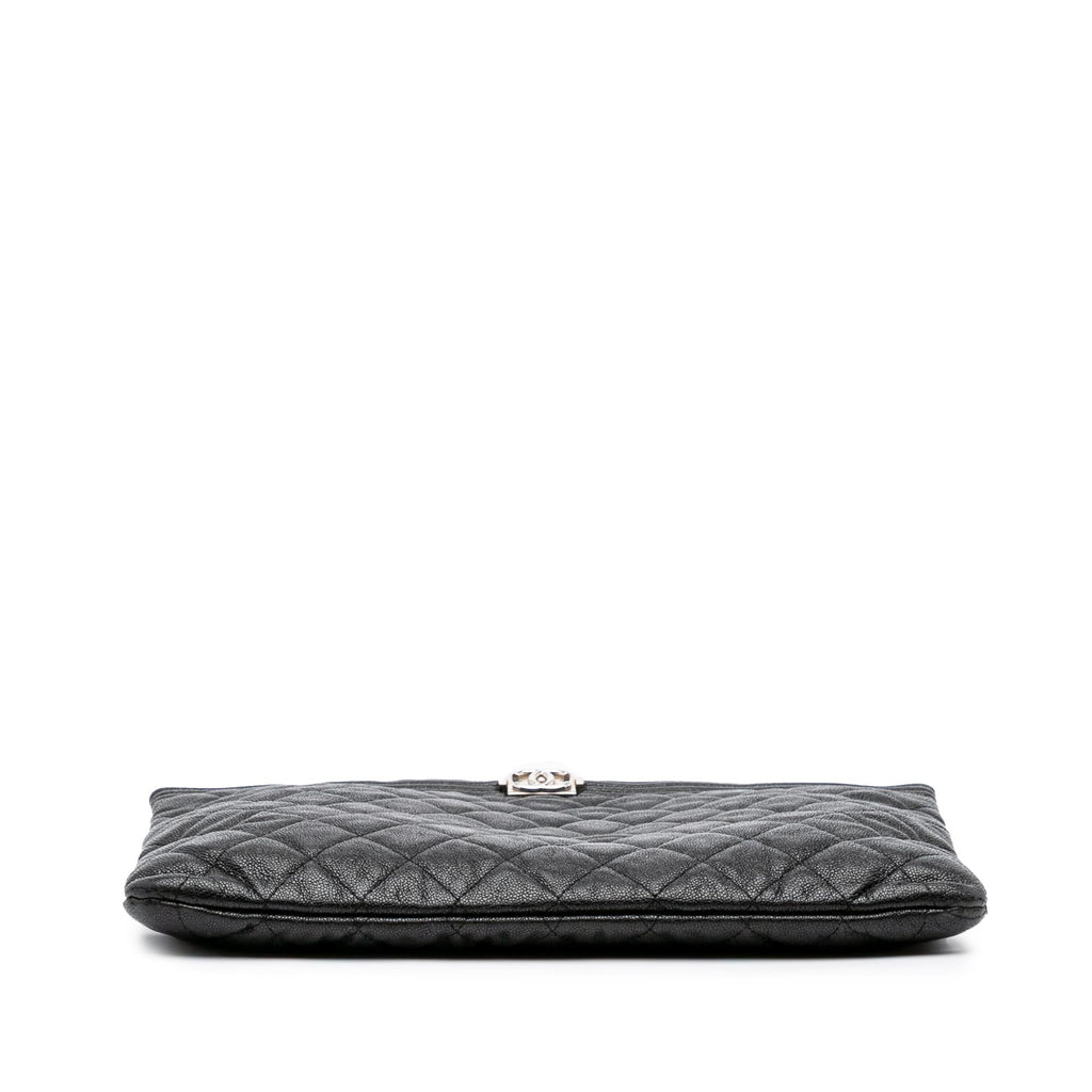 Chanel Medium Quilted Caviar Boy O Case Clutch