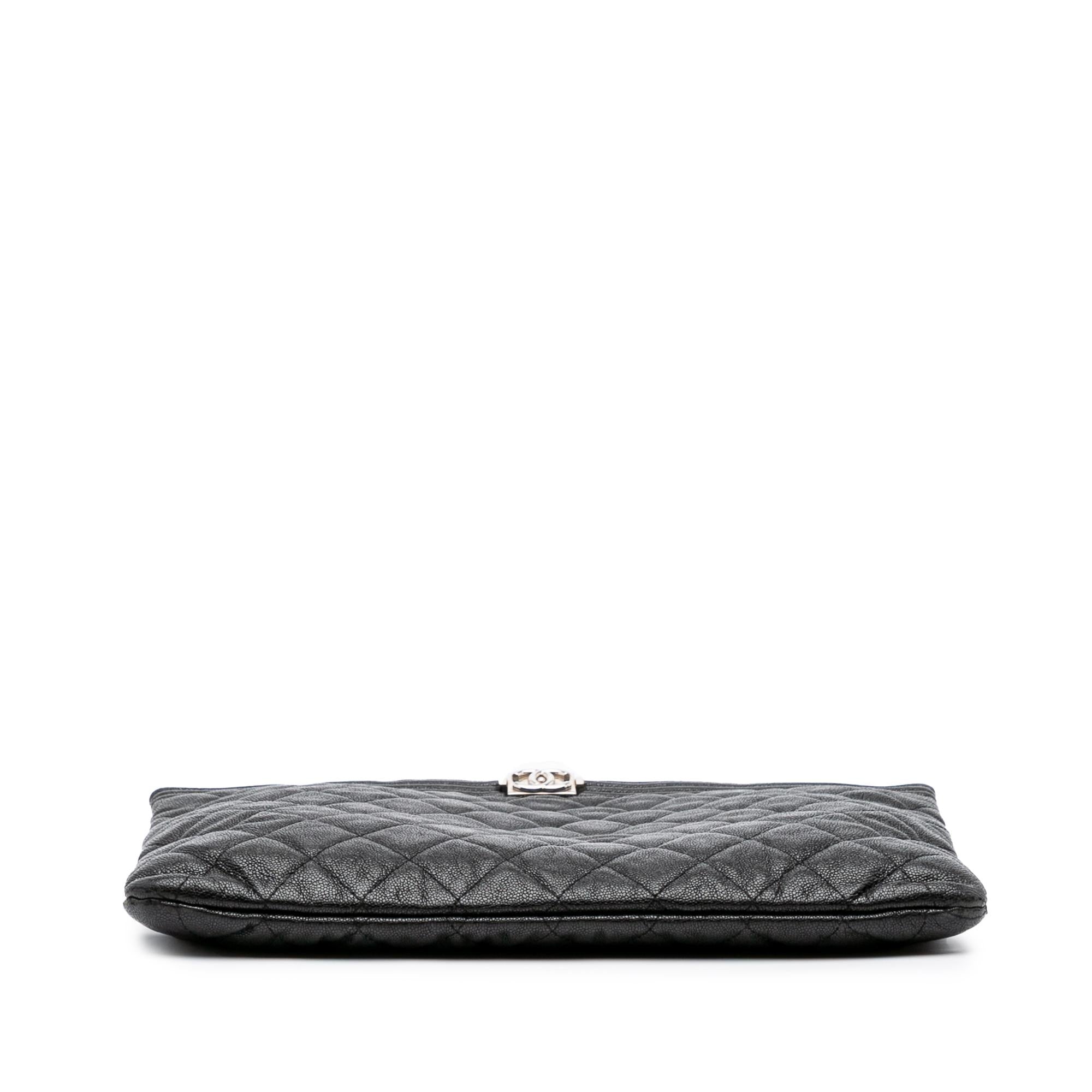 Chanel Medium Quilted Caviar Boy O Case Clutch