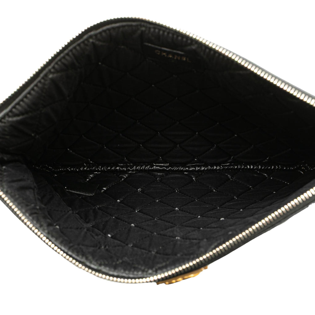 Chanel Medium Quilted Caviar Boy O Case Clutch