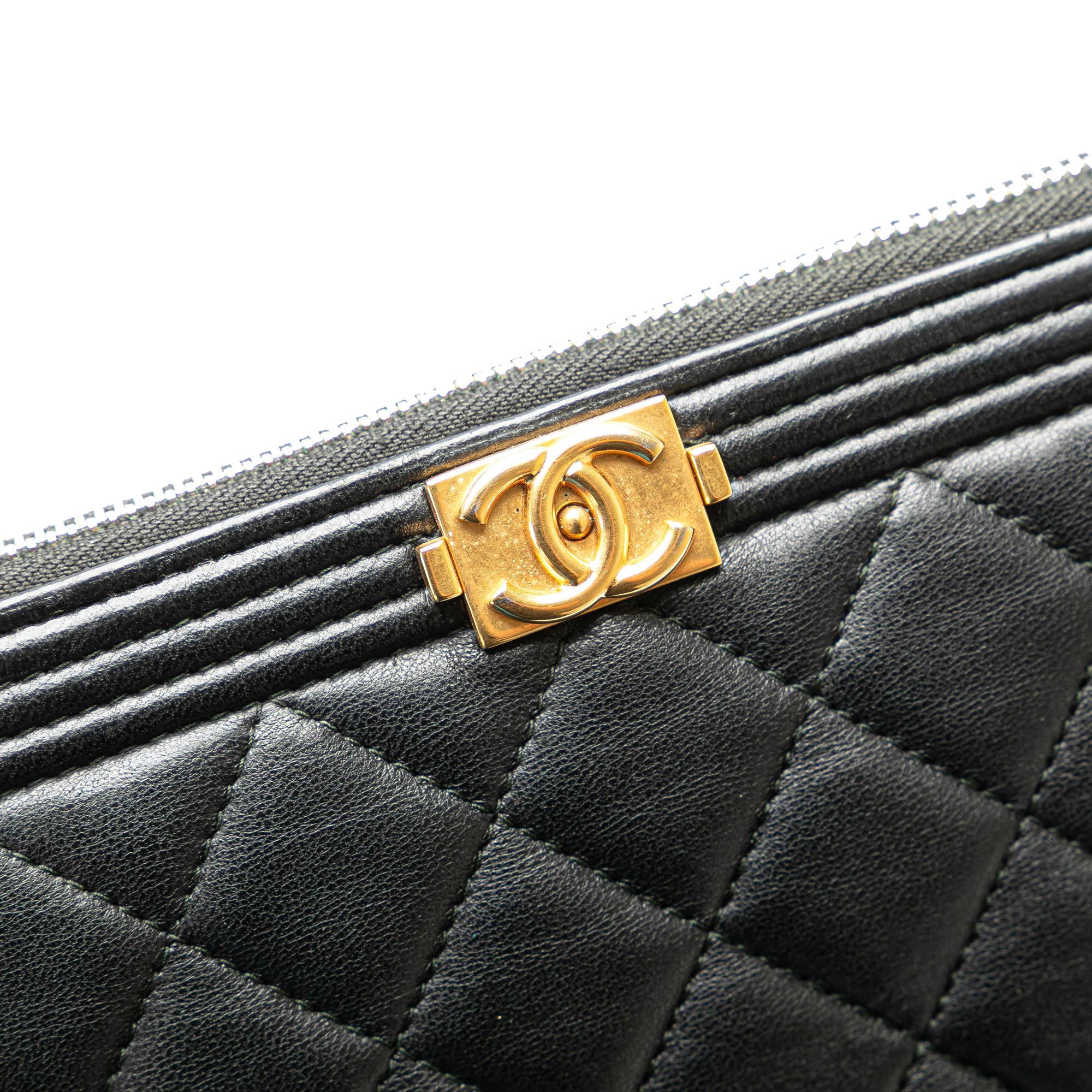 Chanel Medium Quilted Caviar Boy O Case Clutch