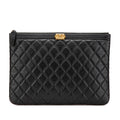 Chanel Medium Quilted Caviar Boy O Case Clutch