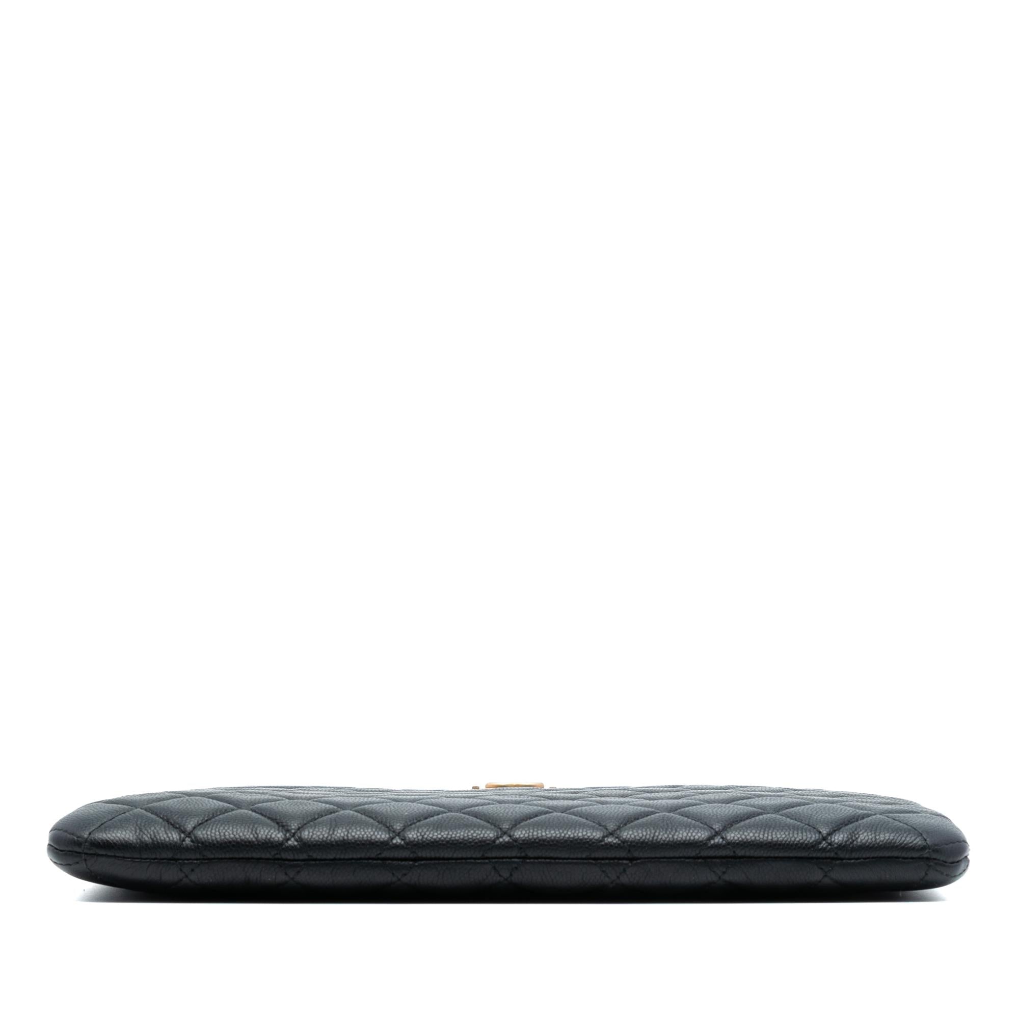 Chanel Medium Quilted Caviar Boy O Case Clutch