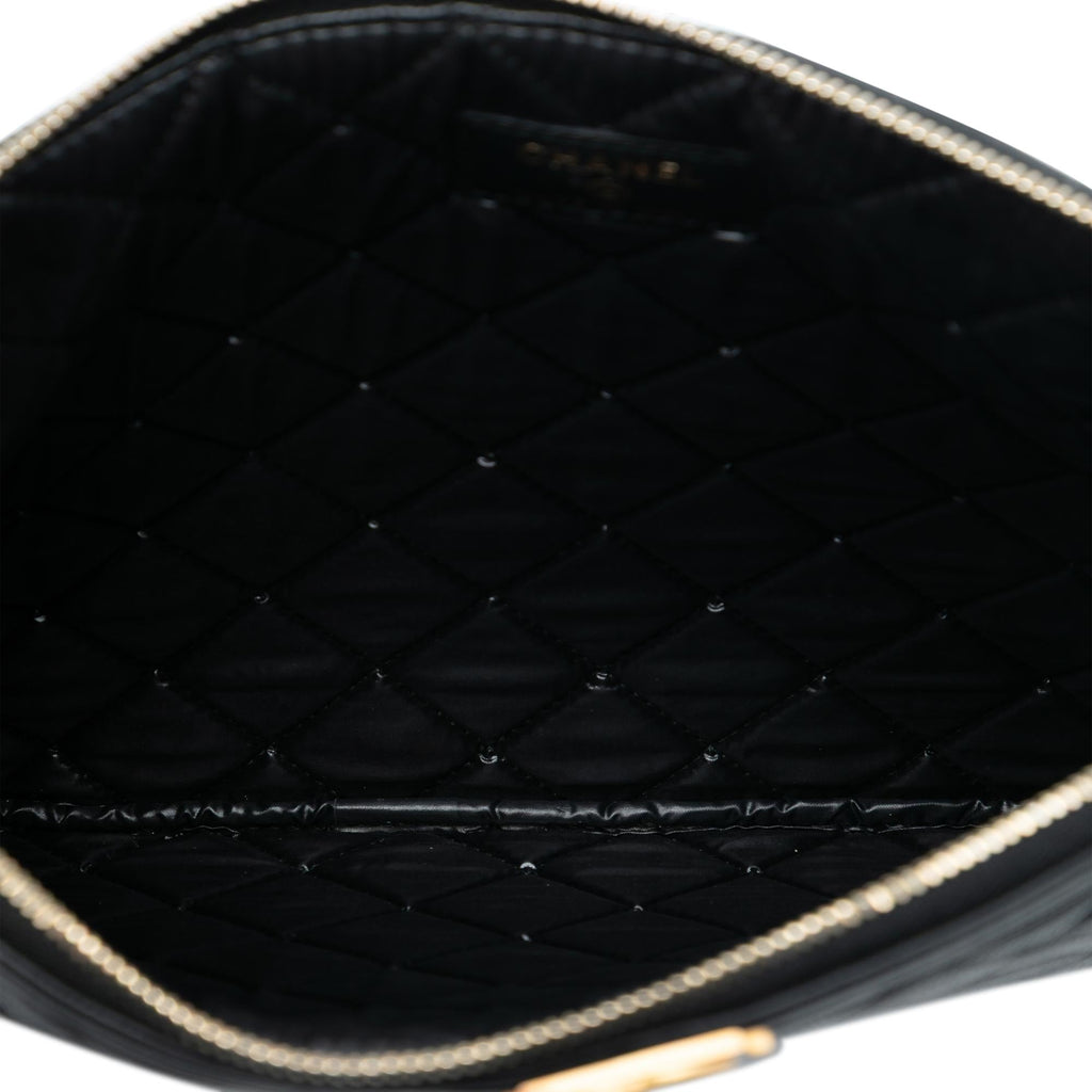 Chanel Medium Quilted Caviar Boy O Case Clutch