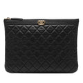Chanel Medium Quilted Caviar Boy O Case Clutch