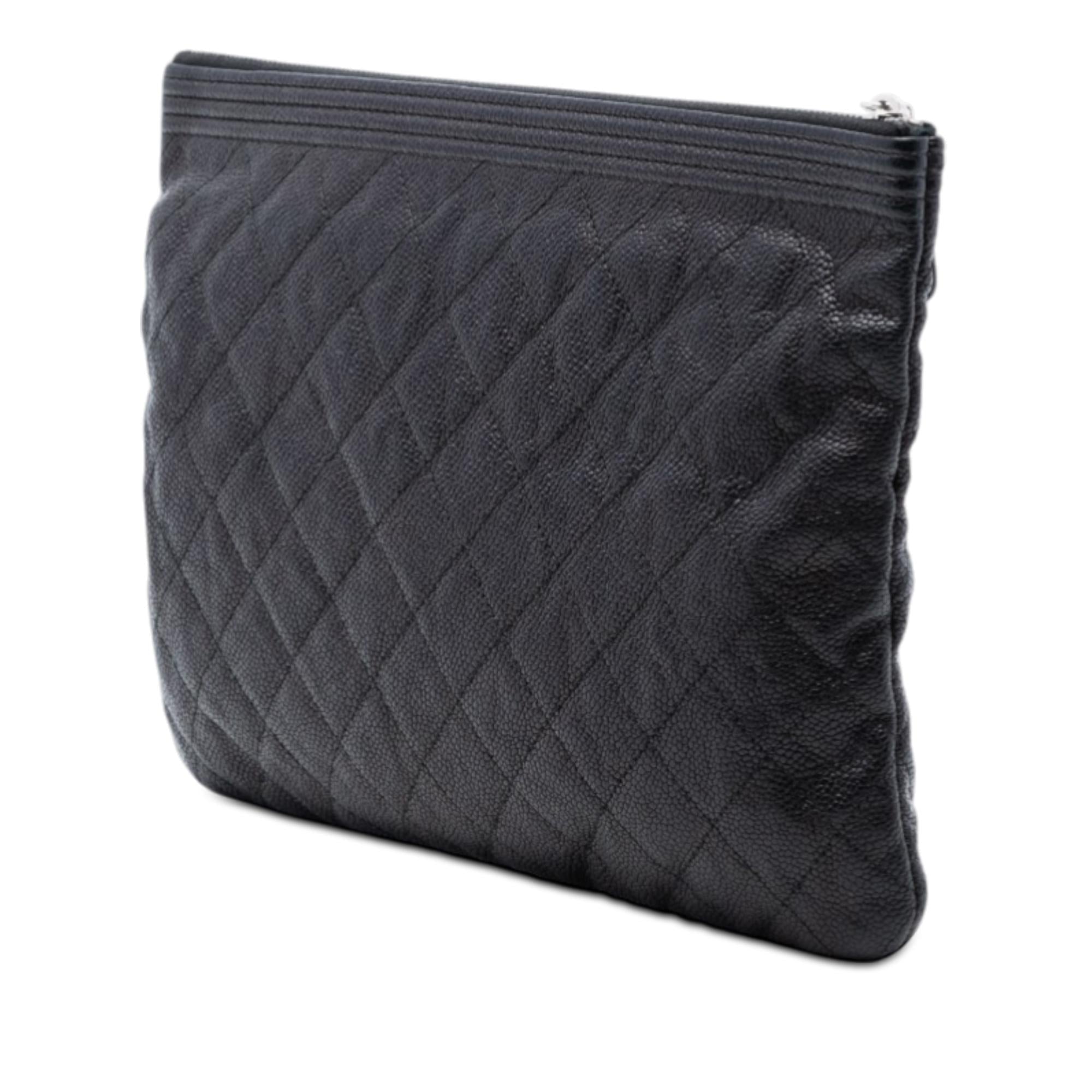Chanel Medium Quilted Caviar Boy O Case Clutch