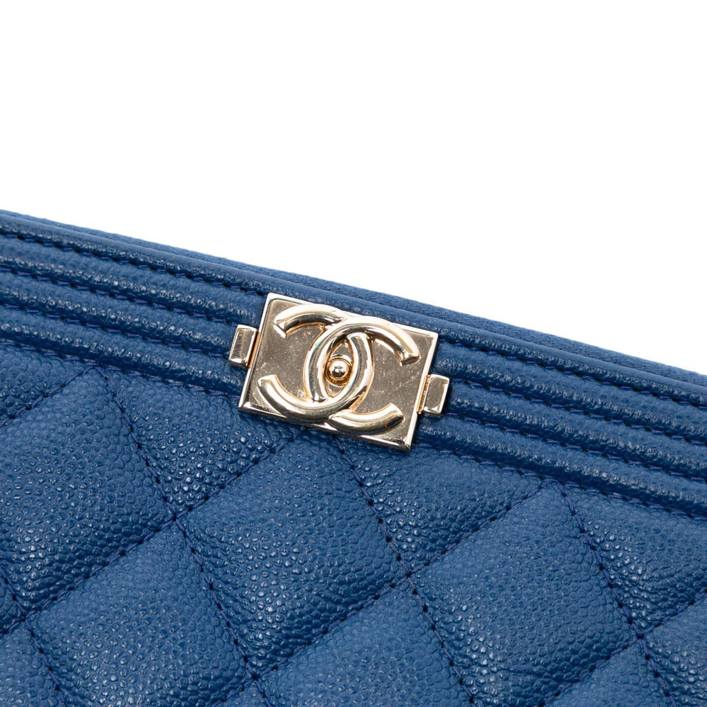 Chanel Medium Quilted Caviar Boy O Case Clutch