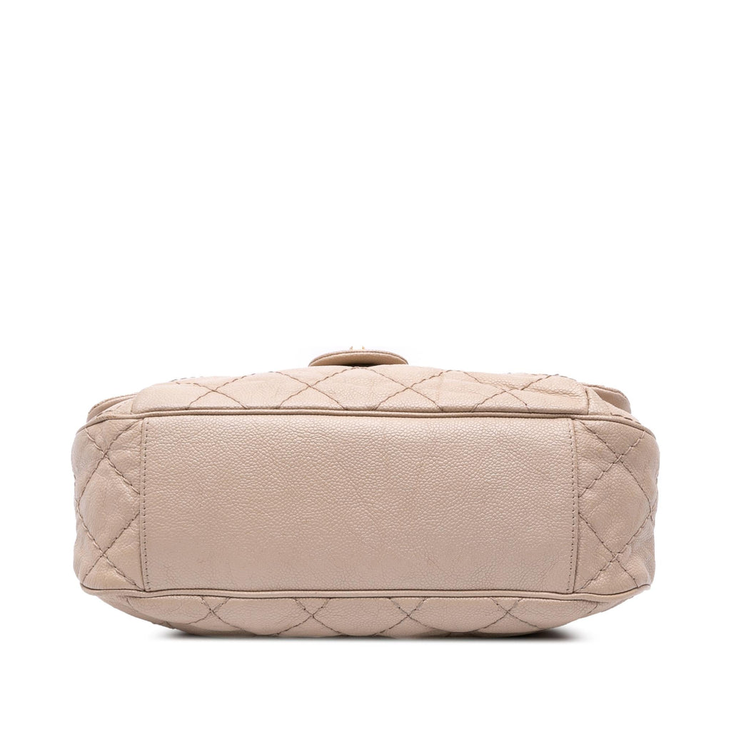 Chanel Medium Quilted Caviar Coco Pleats Messenger Flap