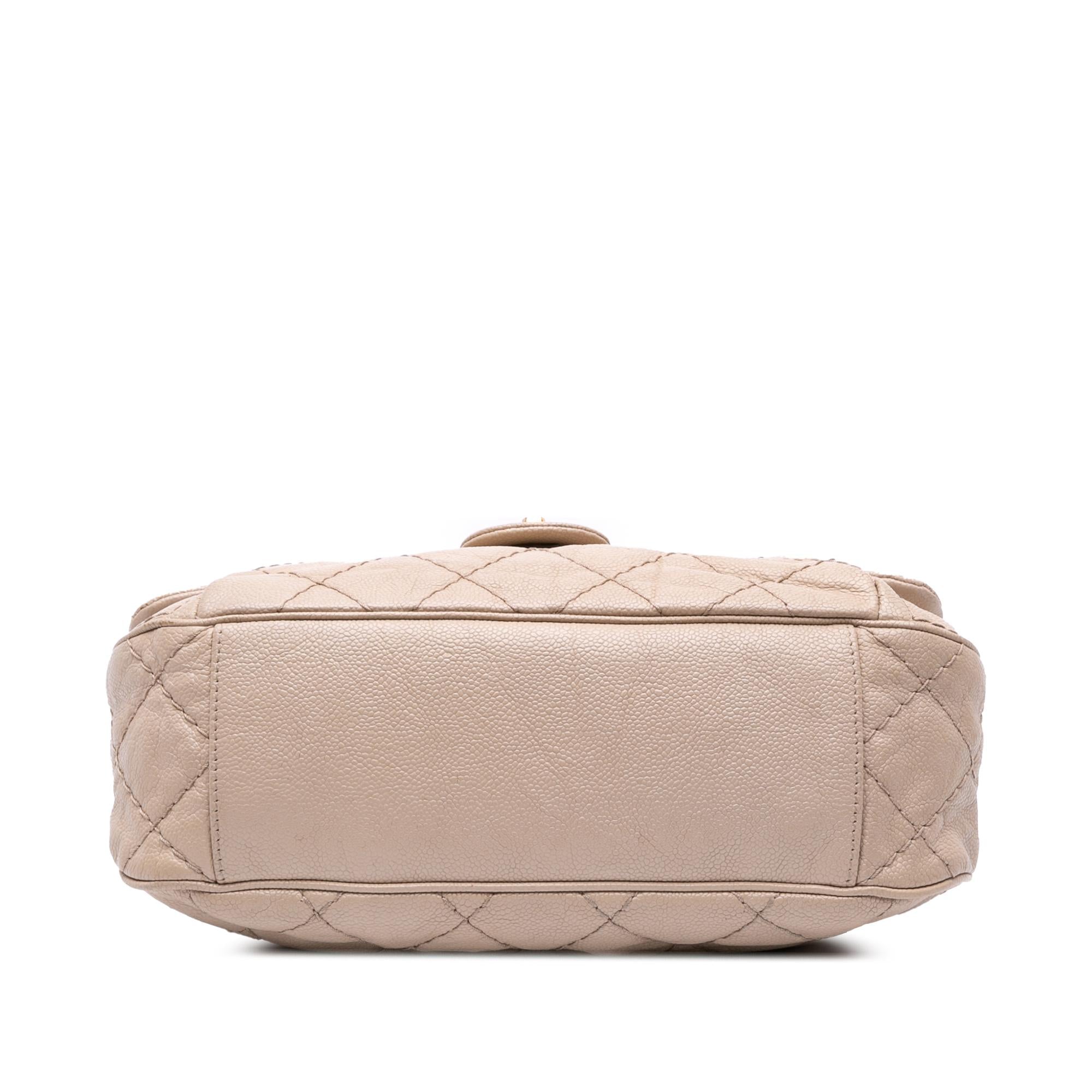 Chanel Medium Quilted Caviar Coco Pleats Messenger Flap