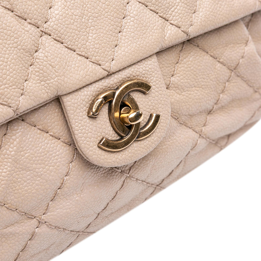 Chanel Medium Quilted Caviar Coco Pleats Messenger Flap