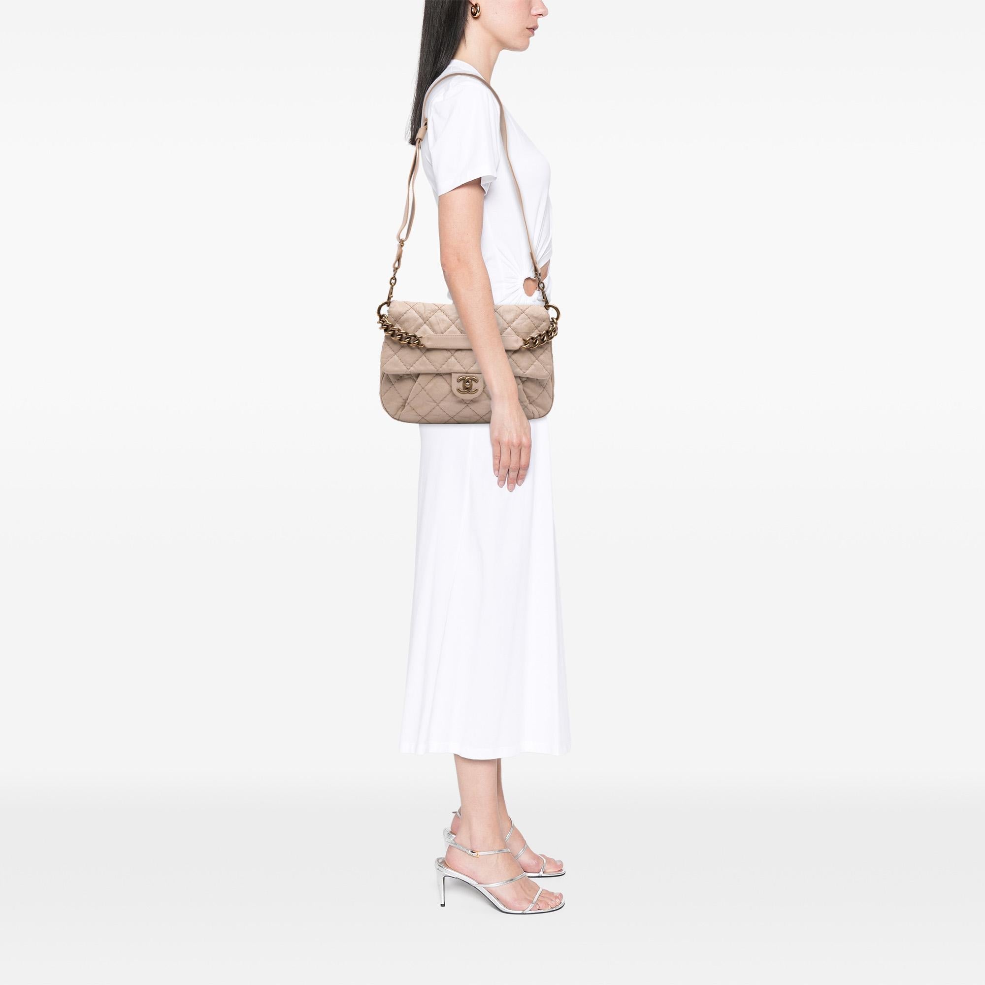Chanel Medium Quilted Caviar Coco Pleats Messenger Flap