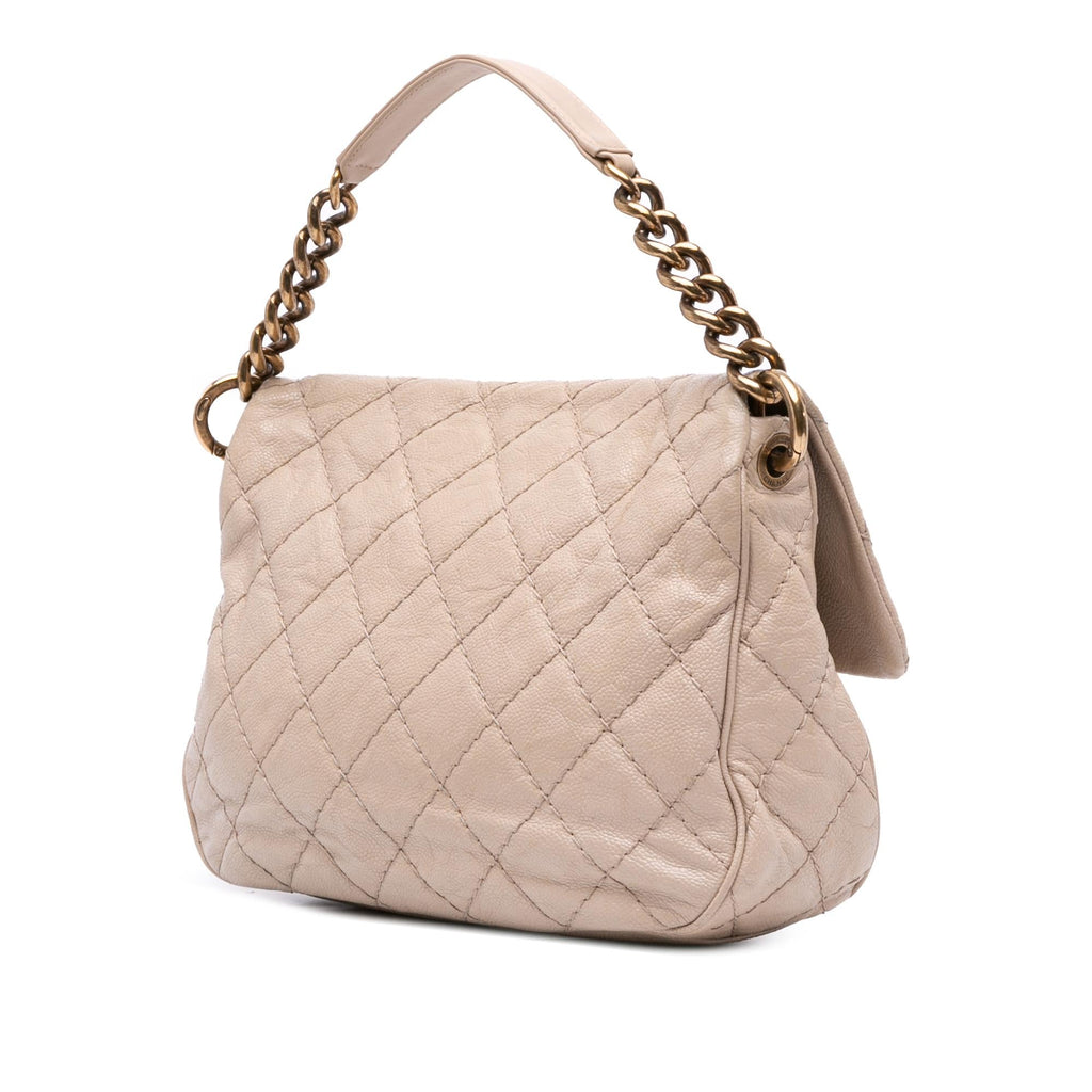 Chanel Medium Quilted Caviar Coco Pleats Messenger Flap