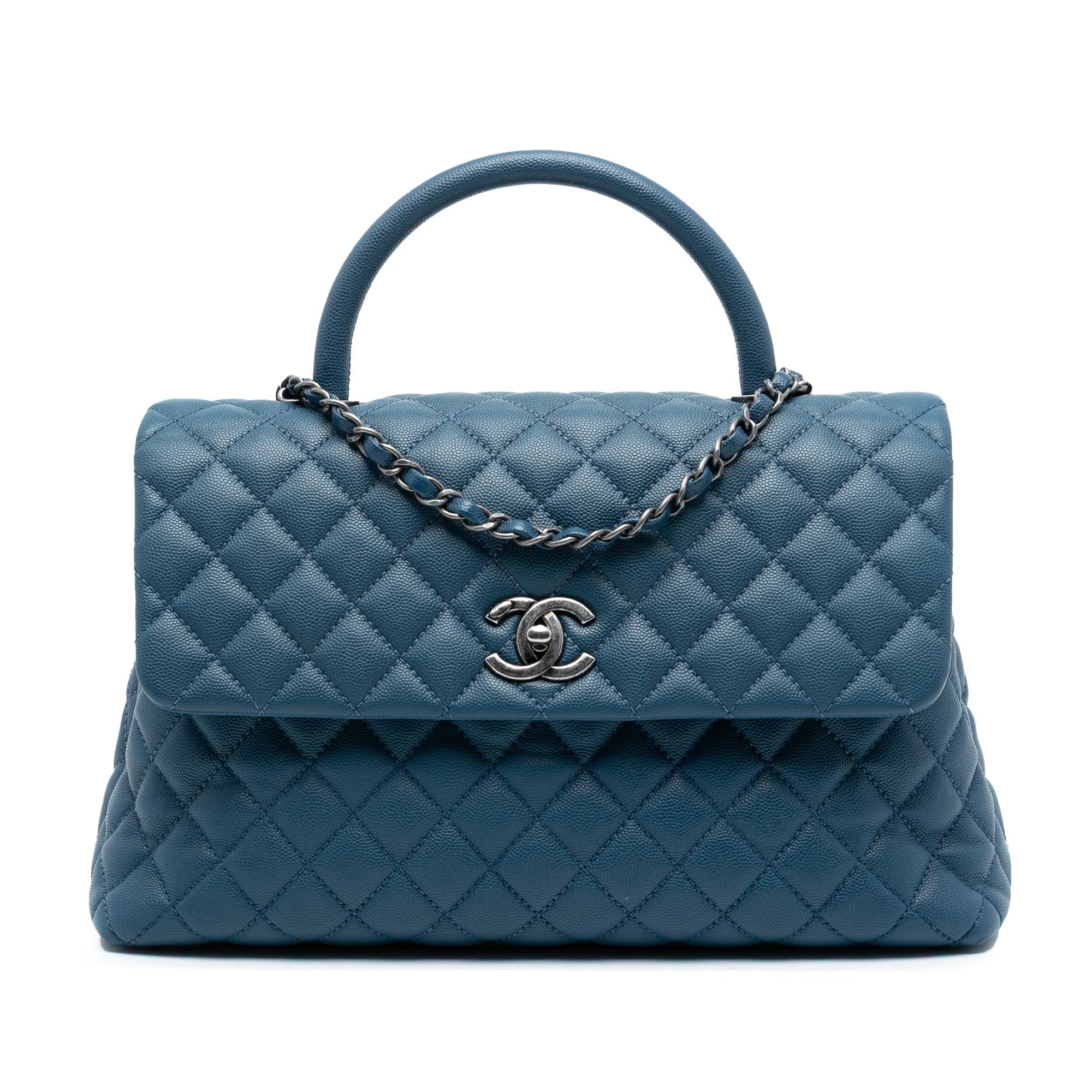 Chanel Medium Quilted Caviar Coco Top Handle Bag