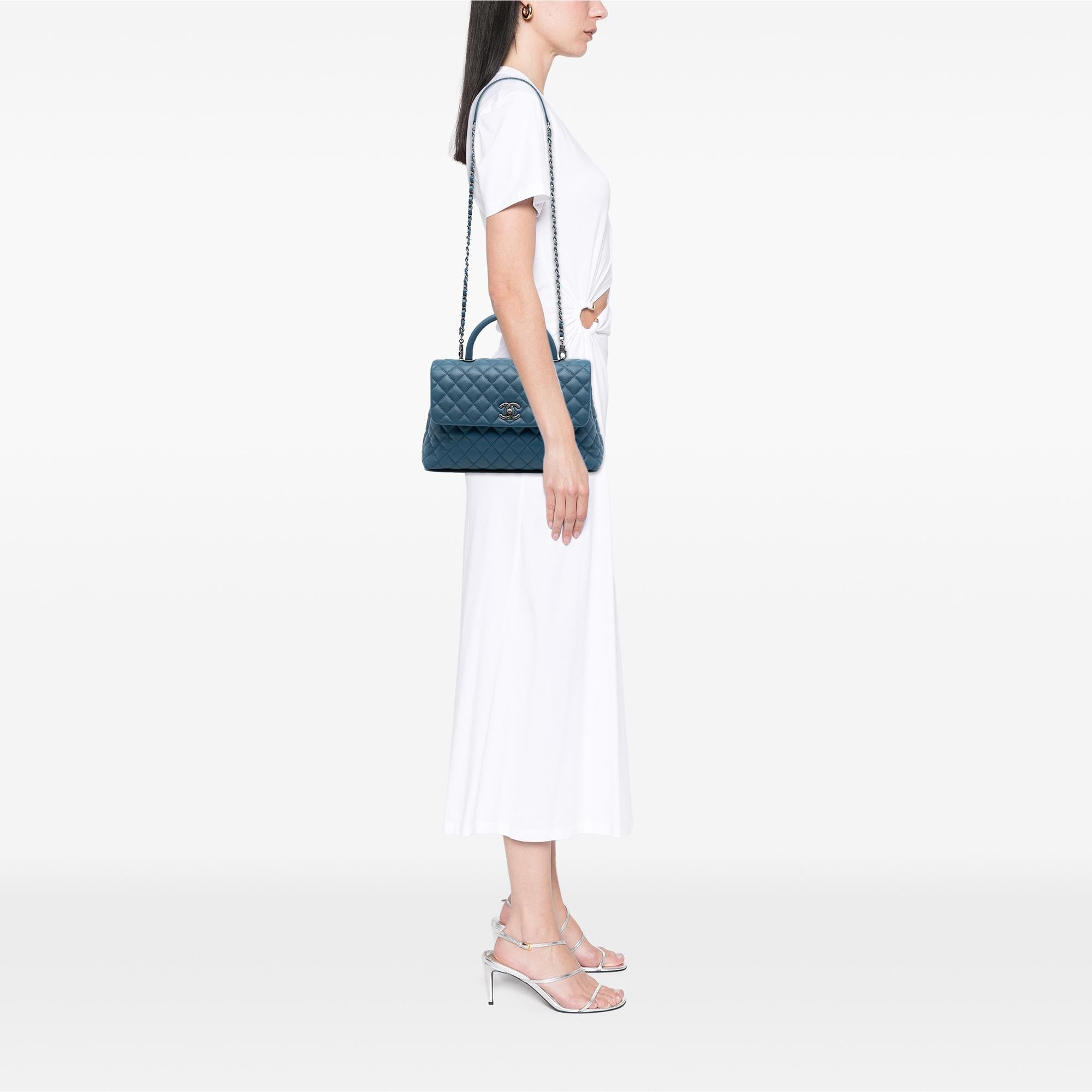 Chanel Medium Quilted Caviar Coco Top Handle Bag