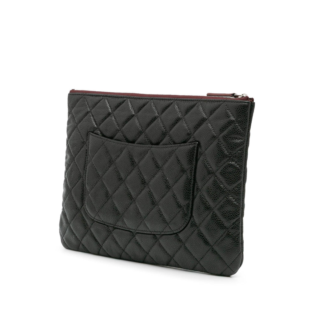 Chanel Medium Quilted Caviar O Case Clutch