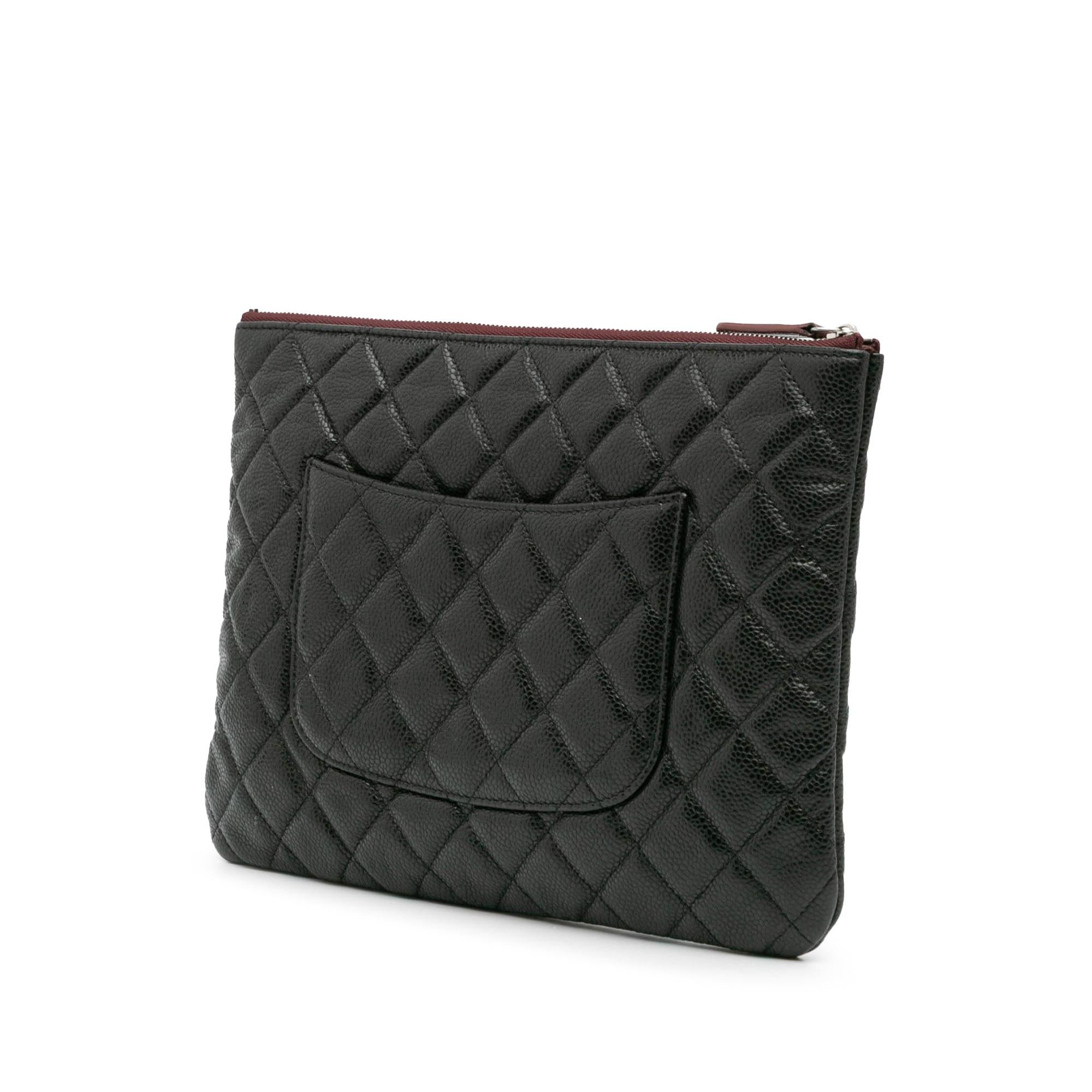 Chanel Medium Quilted Caviar O Case Clutch