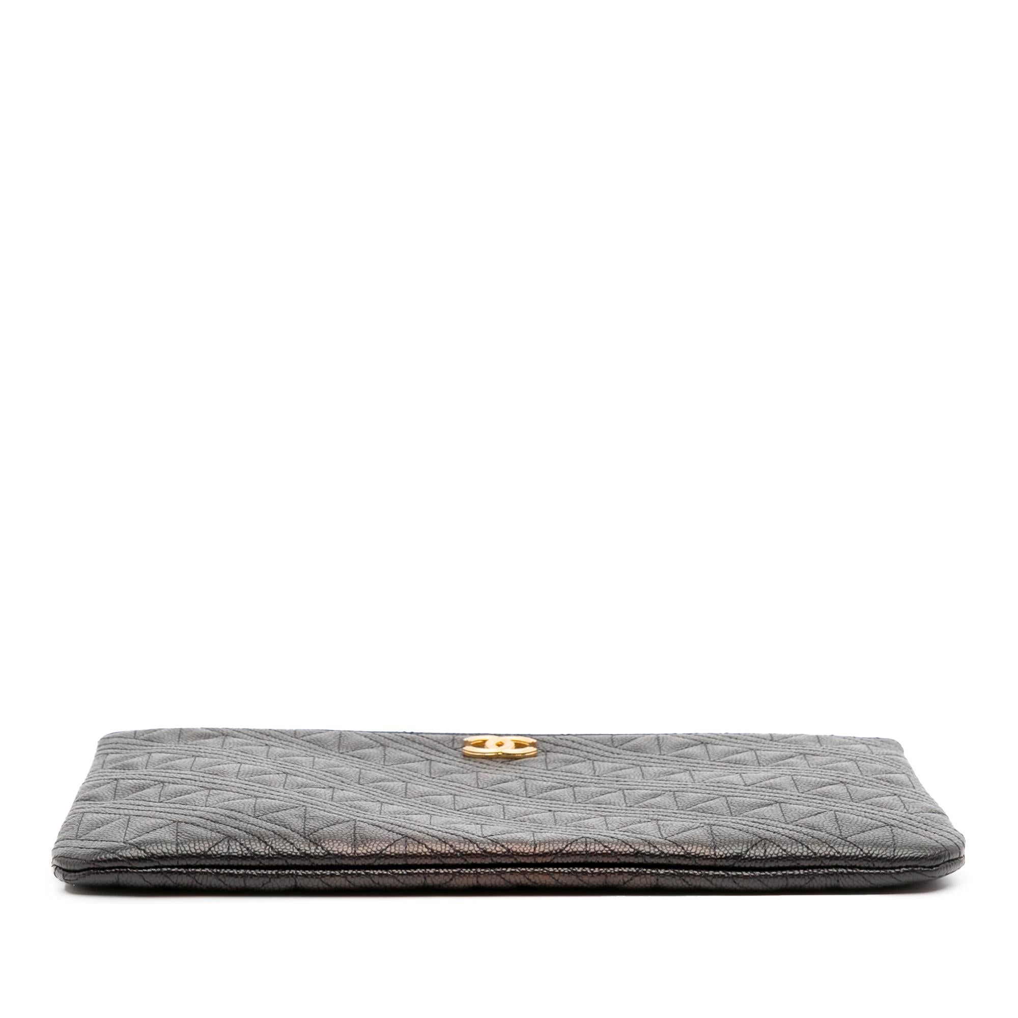 Chanel Medium Quilted Caviar O Case Clutch