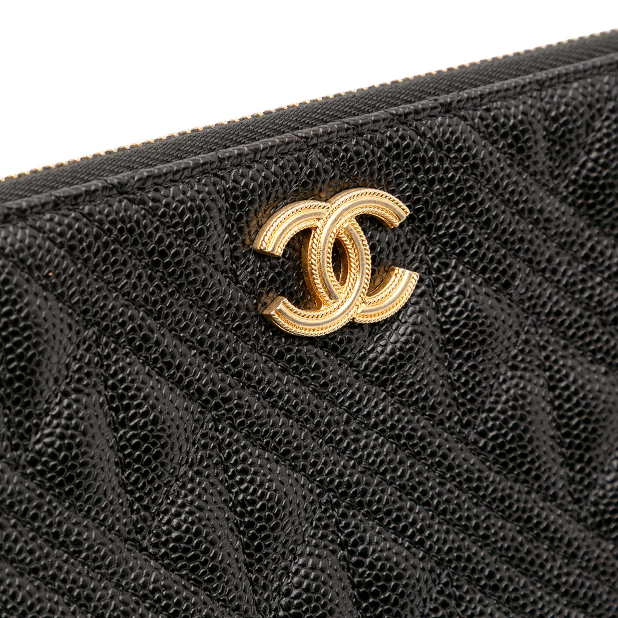 Chanel Medium Quilted Caviar O Case Clutch