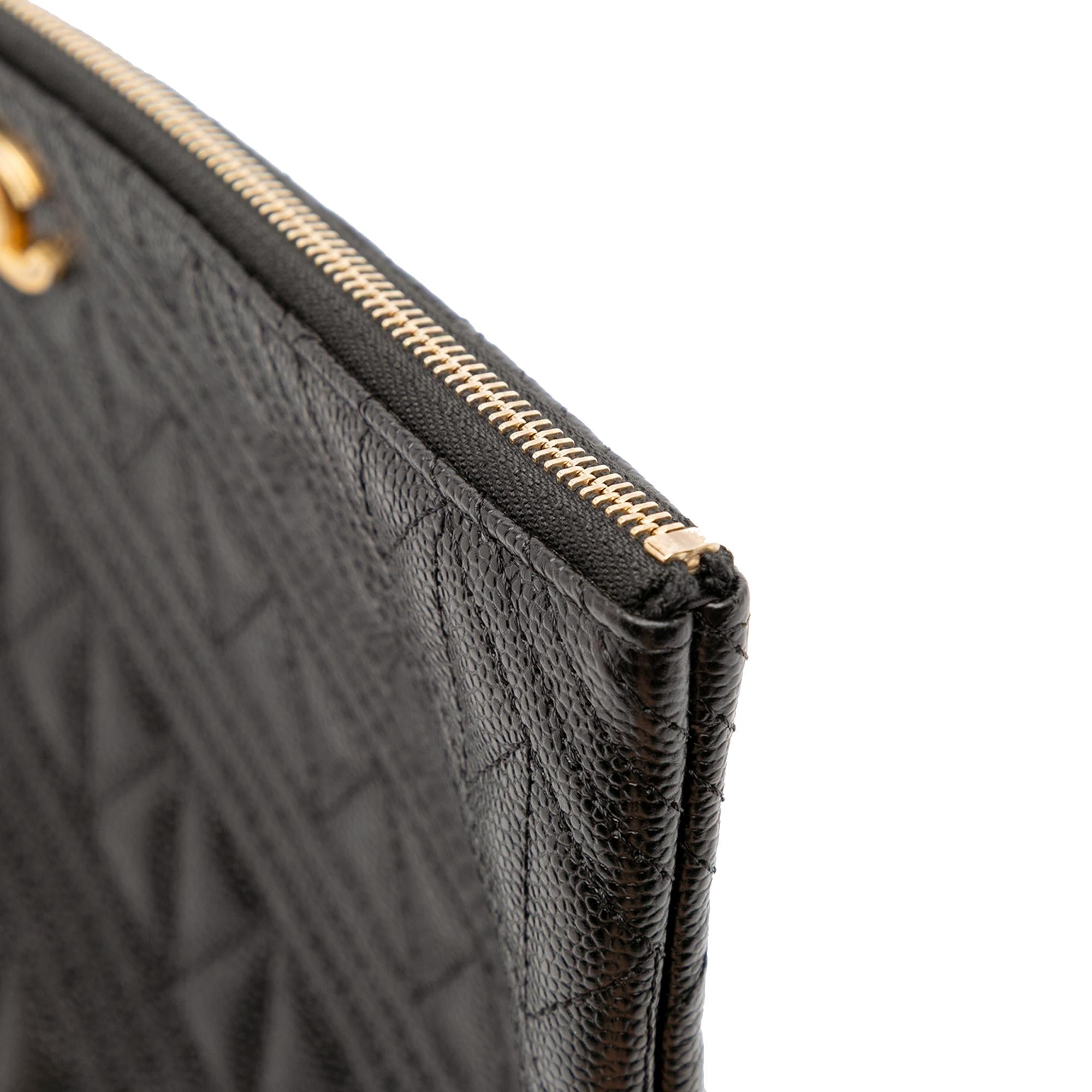 Chanel Medium Quilted Caviar O Case Clutch