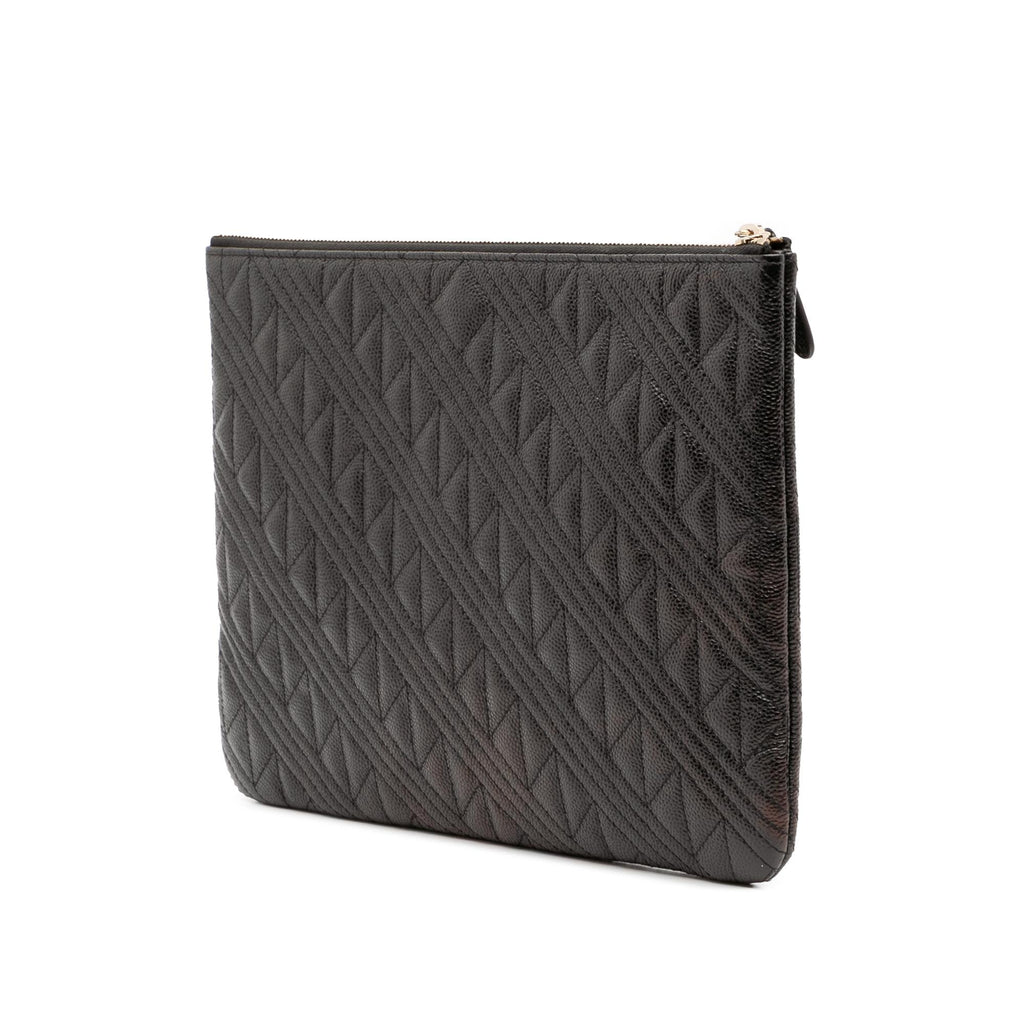 Chanel Medium Quilted Caviar O Case Clutch