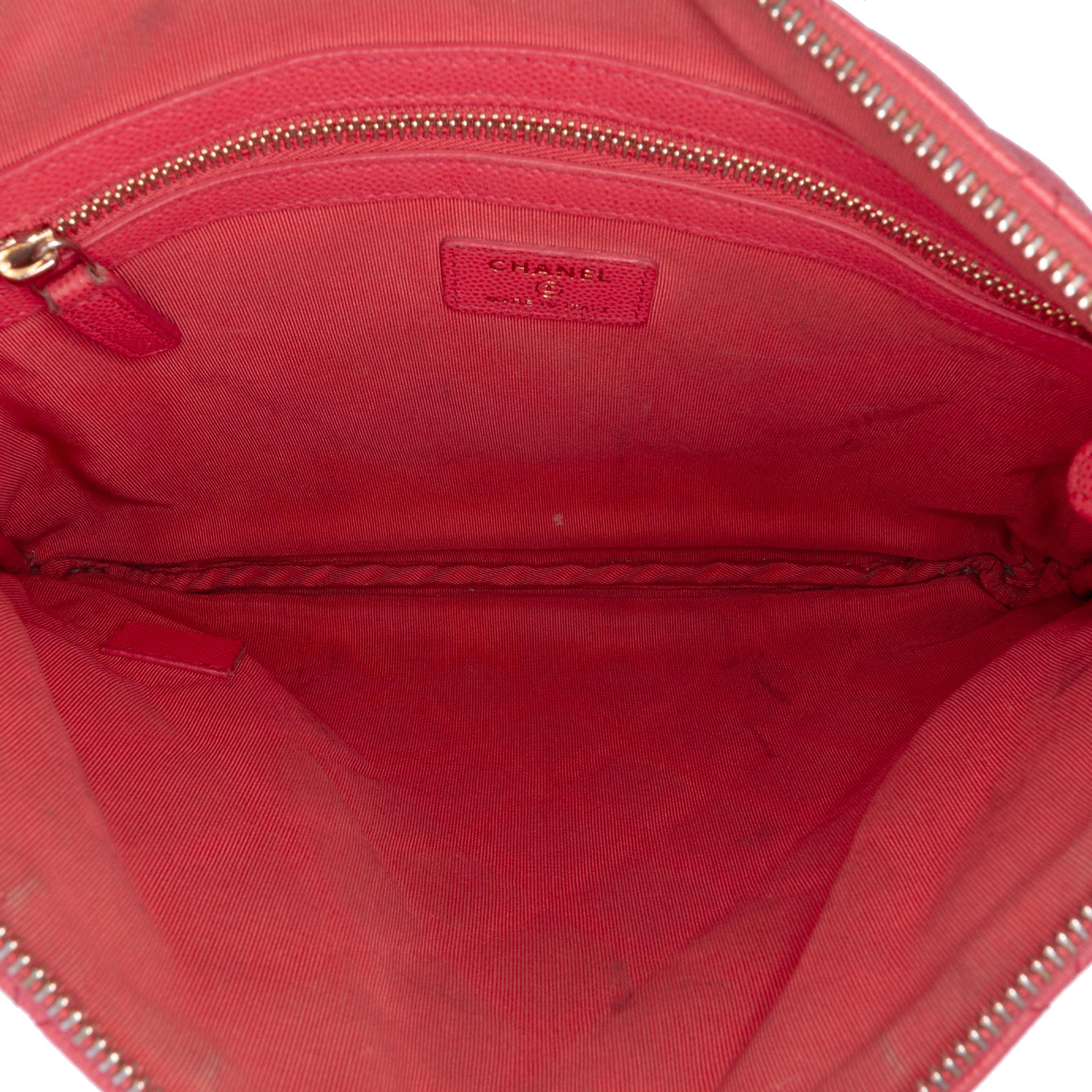 Chanel Medium Quilted Caviar O Case Clutch