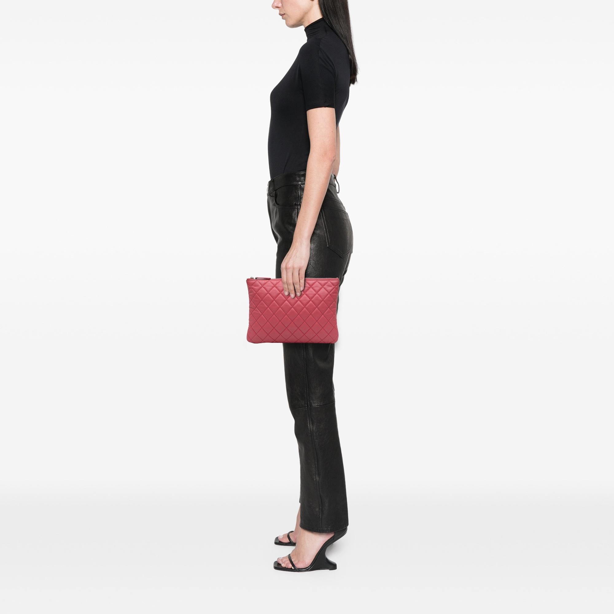Chanel Medium Quilted Caviar O Case Clutch