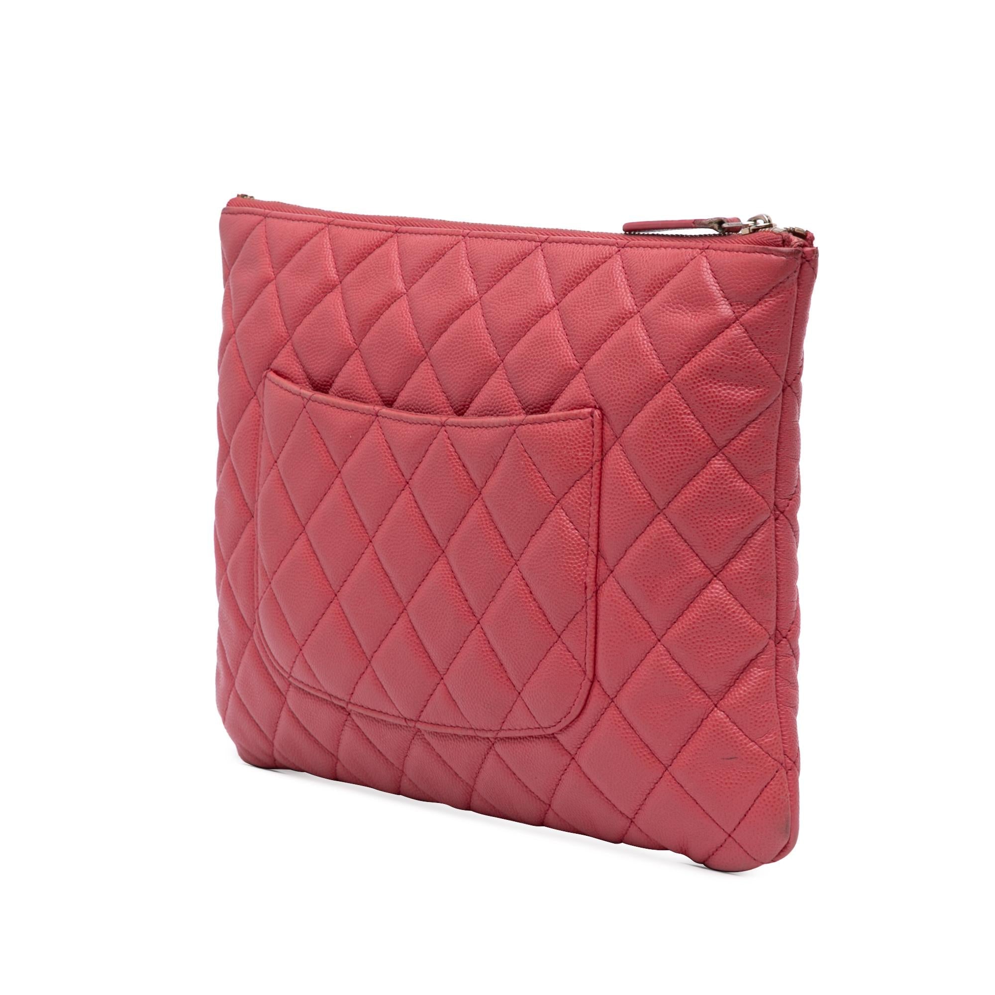 Chanel Medium Quilted Caviar O Case Clutch