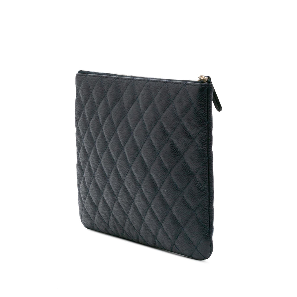 Chanel Medium Quilted Caviar O Case Clutch