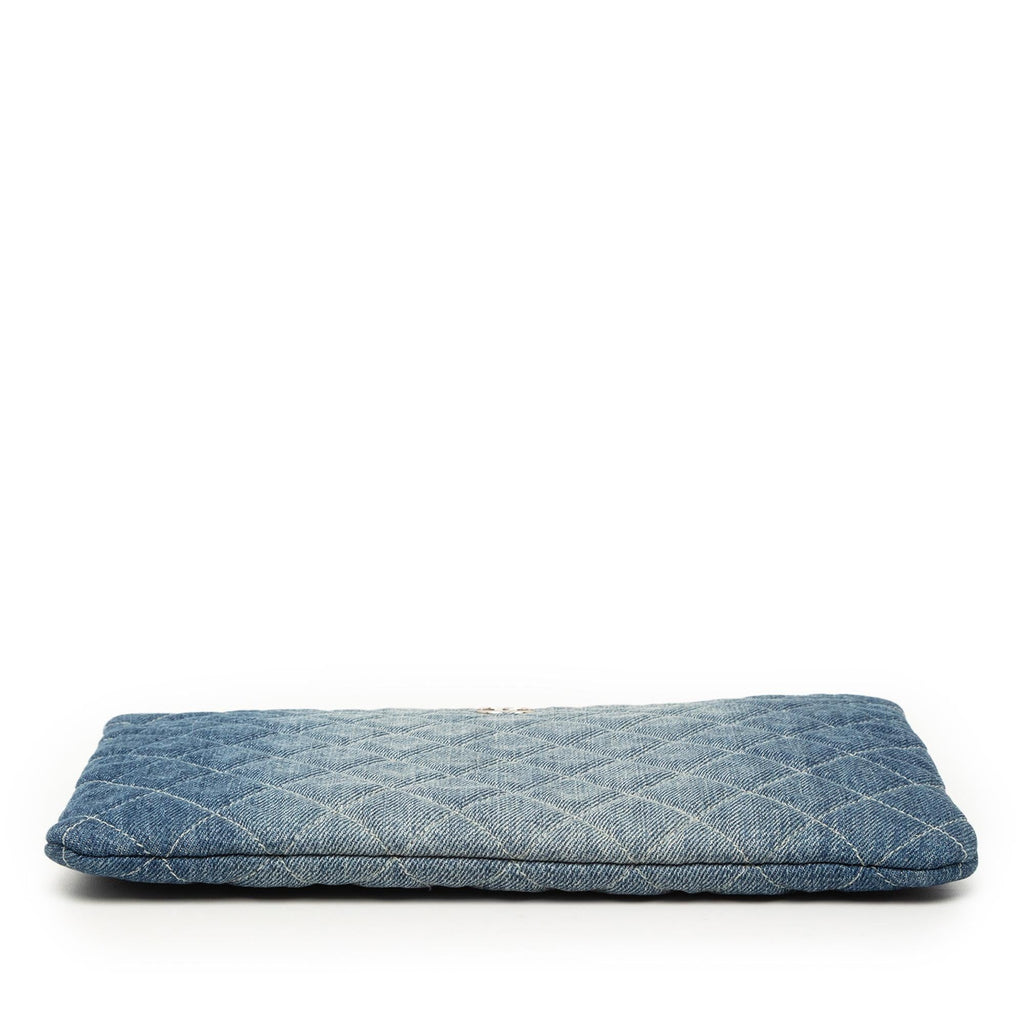 Chanel Medium Quilted Denim O Case Clutch