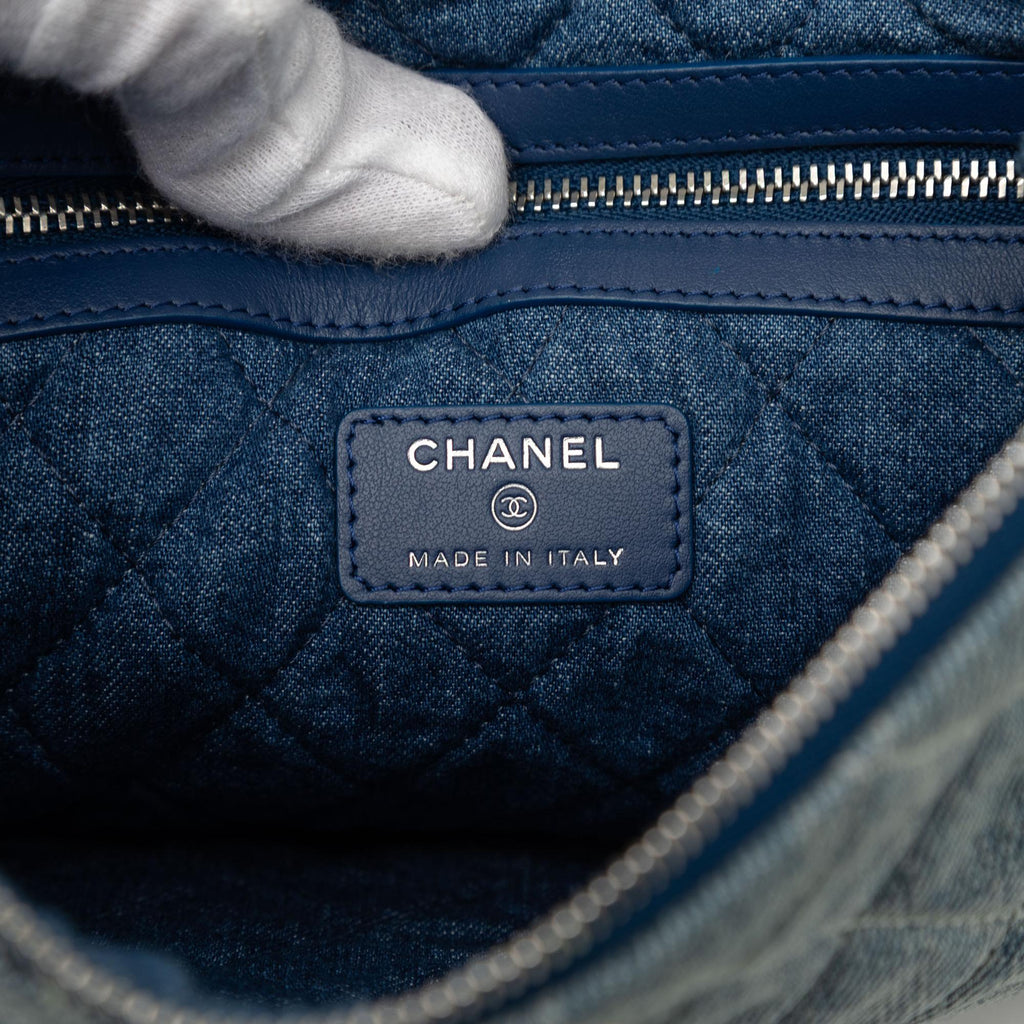 Chanel Medium Quilted Denim O Case Clutch