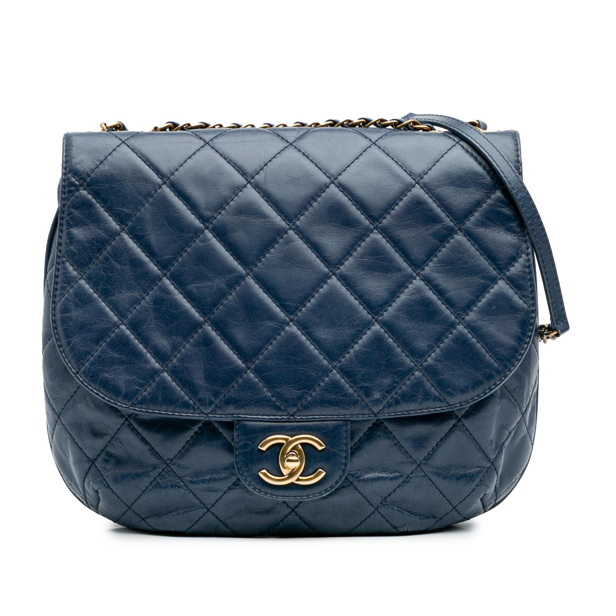 Chanel Medium Quilted Glazed Calfskin Bubble CC Flap