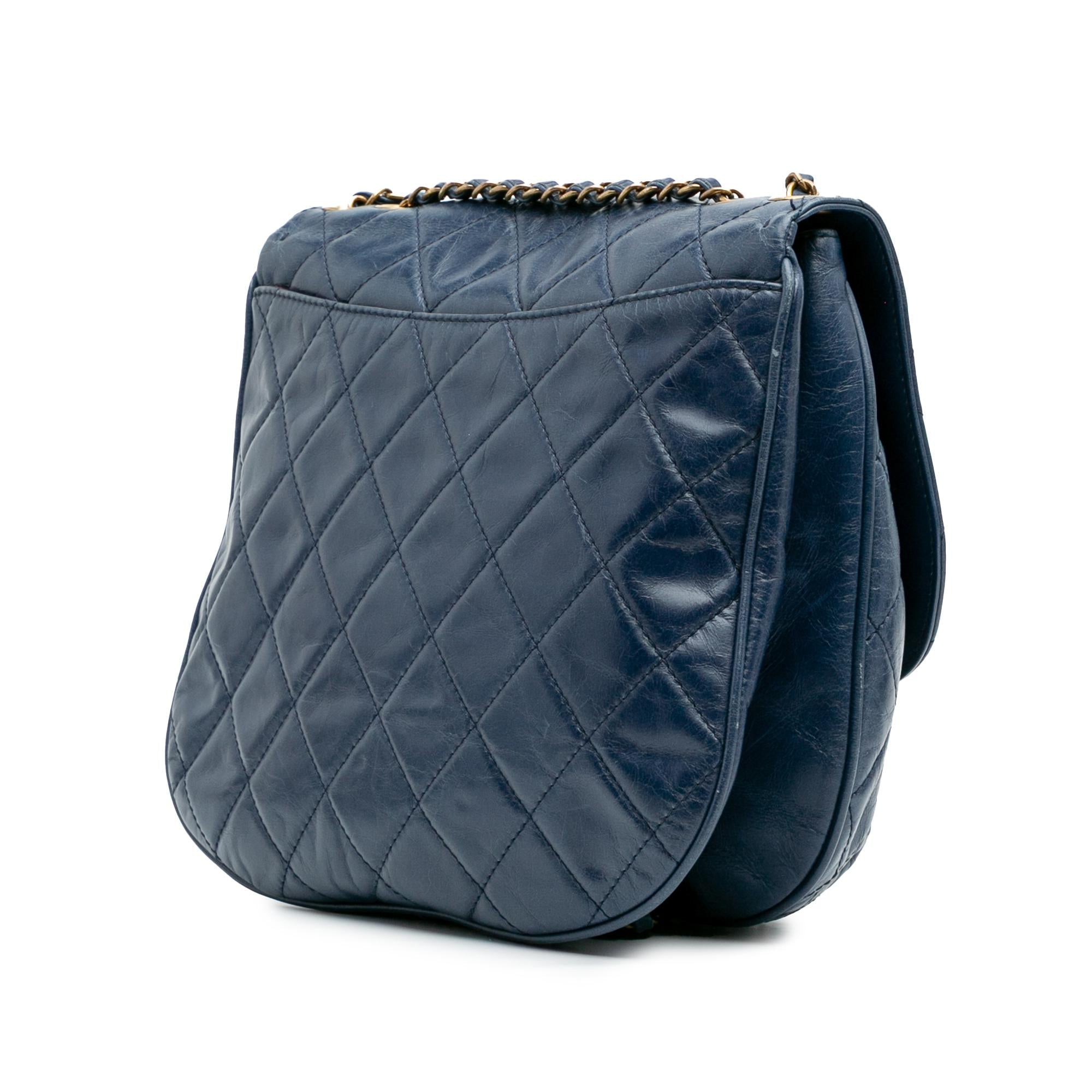 Chanel Medium Quilted Glazed Calfskin Bubble CC Flap