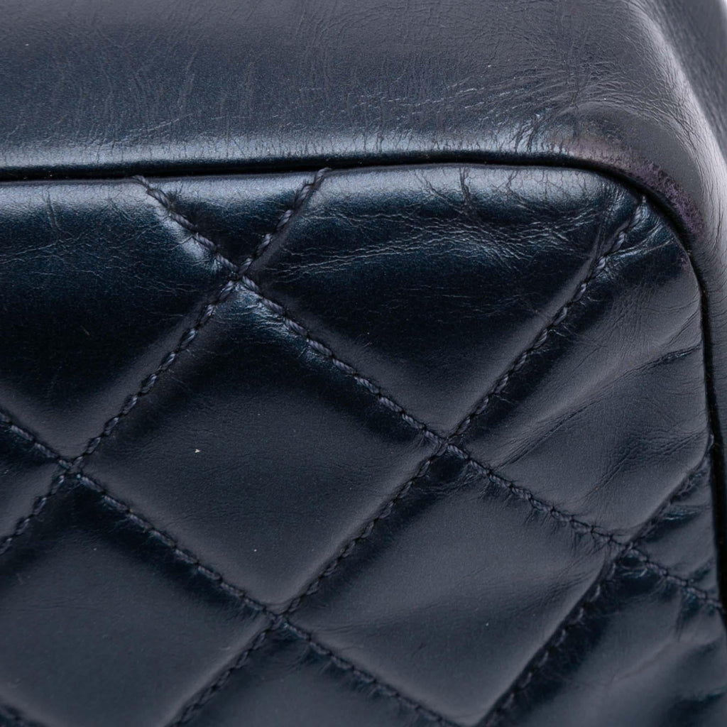 Chanel Medium Quilted Glazed Calfskin Coco Pleats Flap