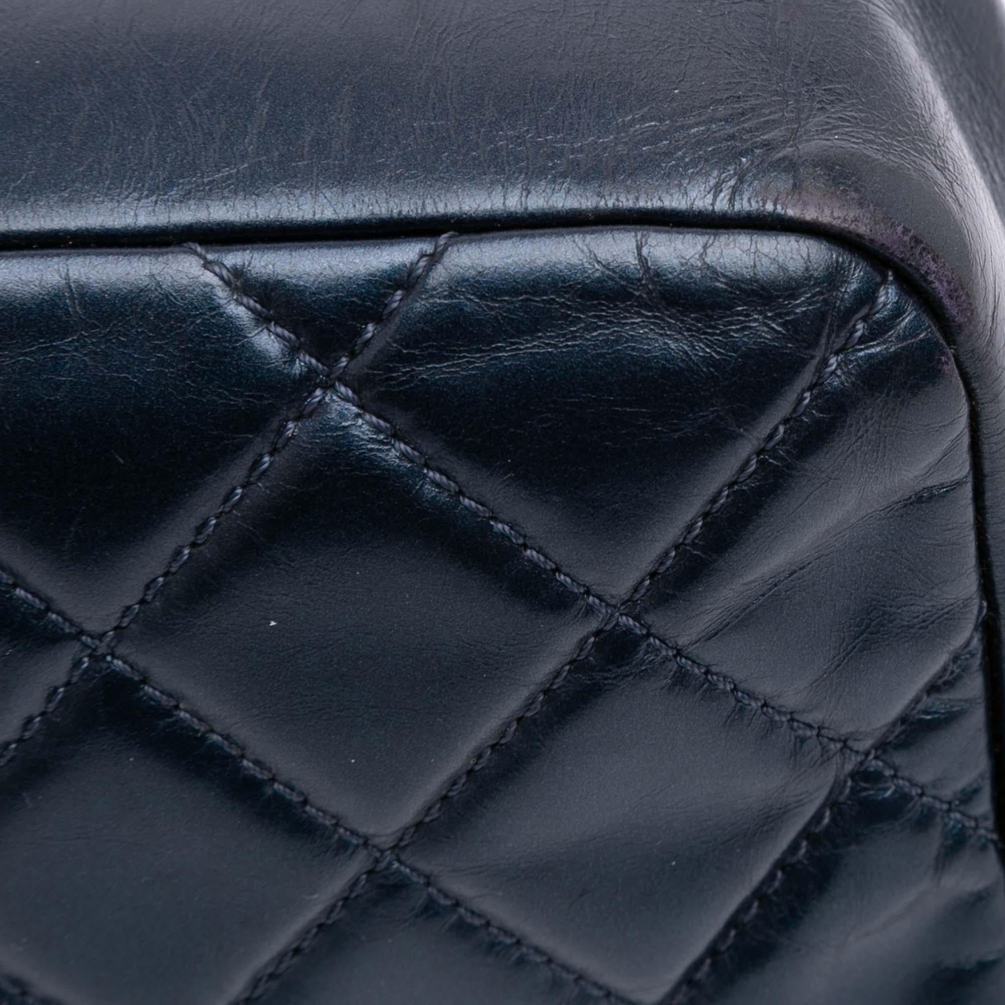 Chanel Medium Quilted Glazed Calfskin Coco Pleats Flap