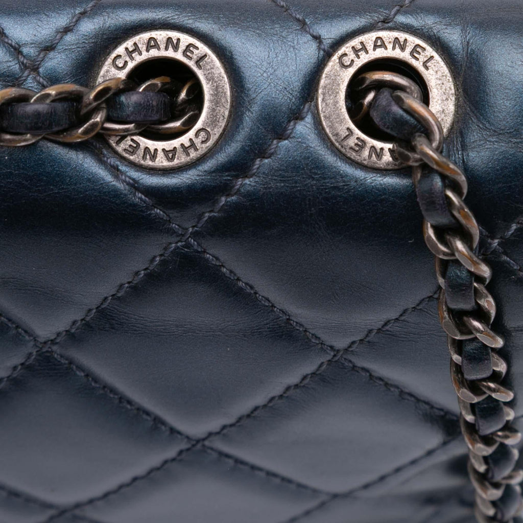 Chanel Medium Quilted Glazed Calfskin Coco Pleats Flap