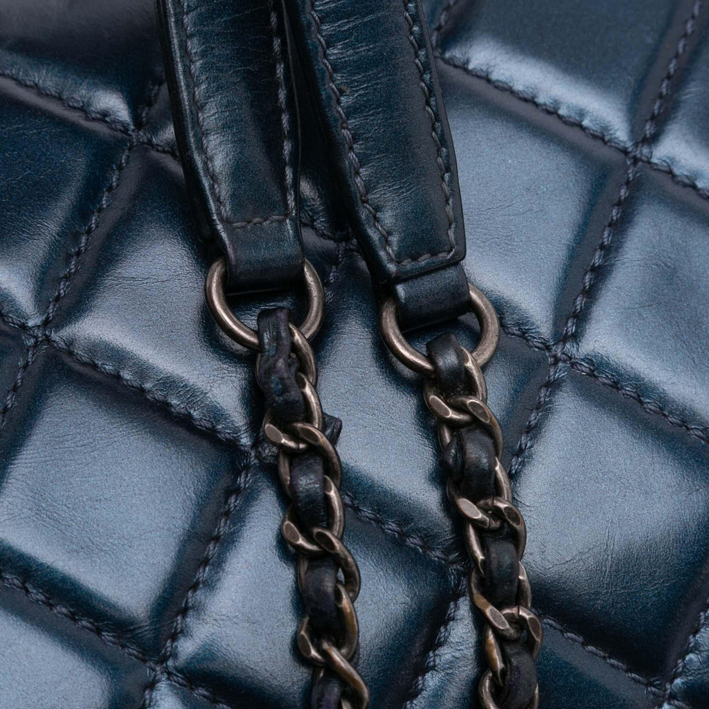Chanel Medium Quilted Glazed Calfskin Coco Pleats Flap