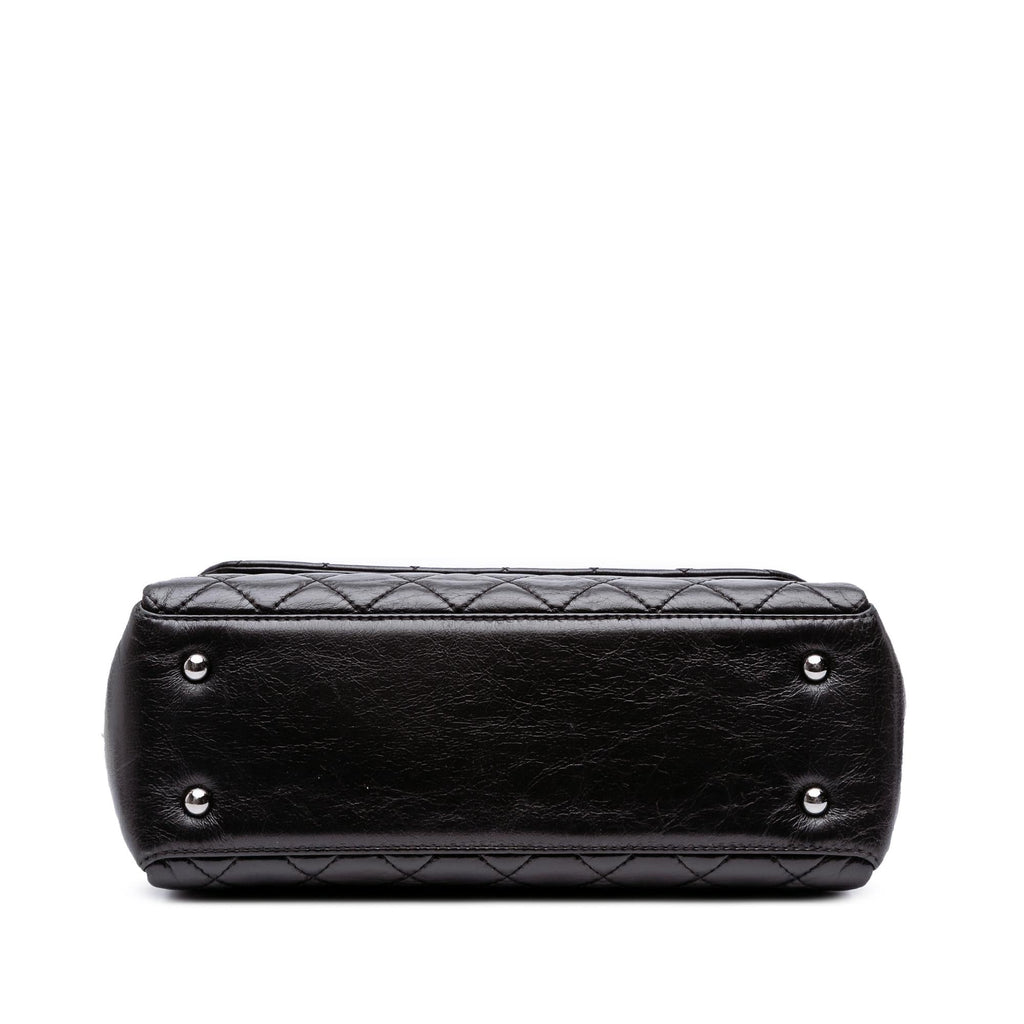 Chanel Medium Quilted Glazed Calfskin Lady Pearly Flap