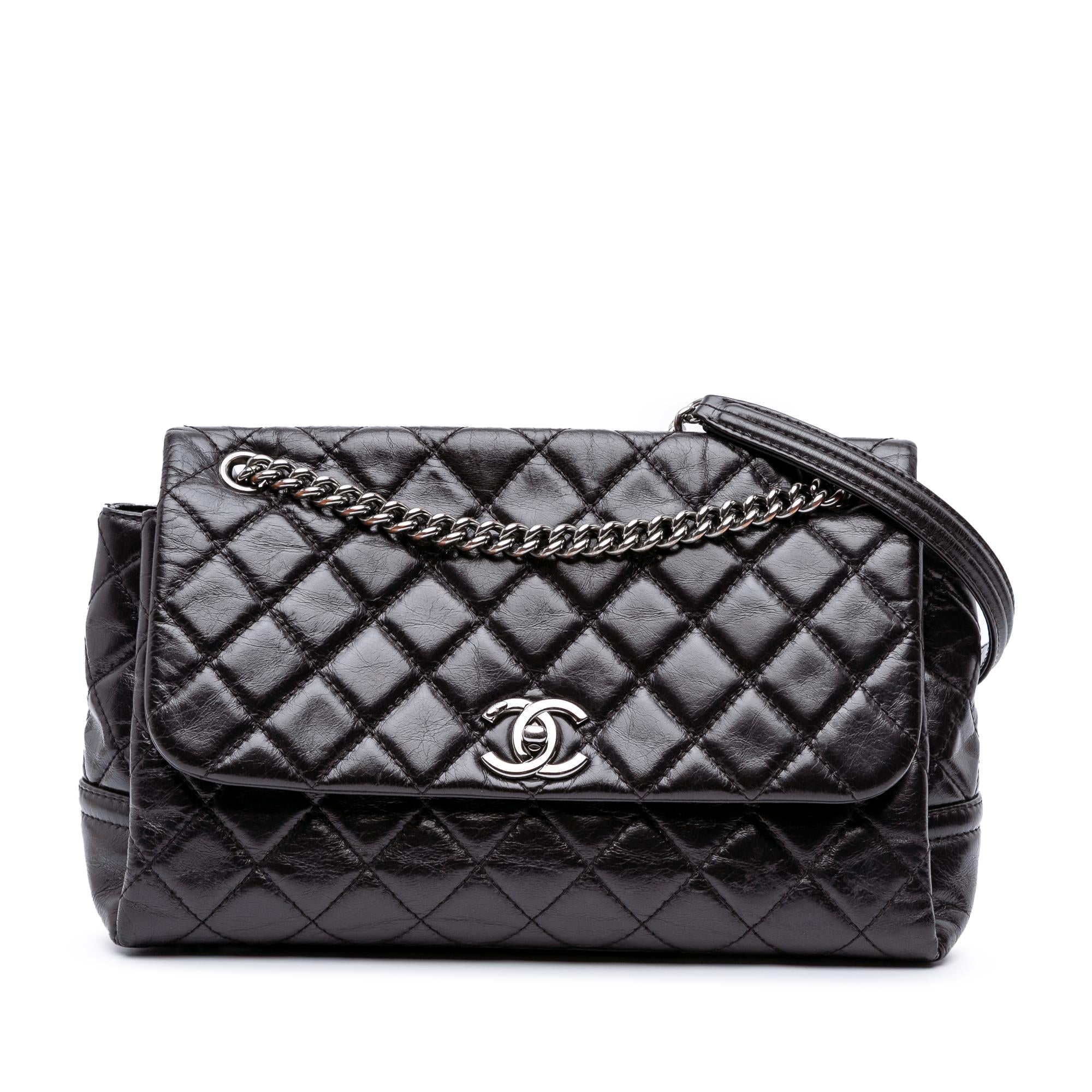 Chanel Medium Quilted Glazed Calfskin Lady Pearly Flap