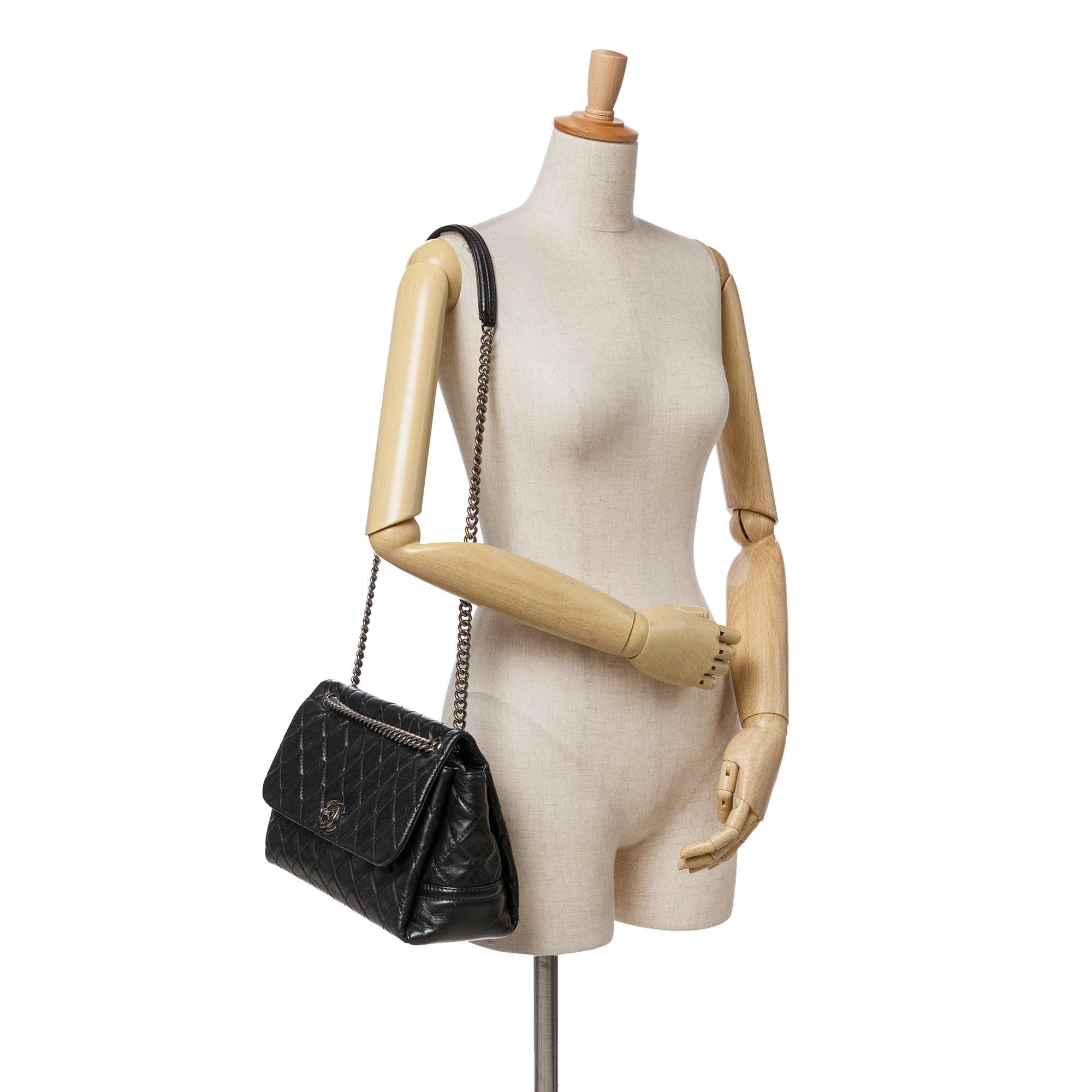 Chanel Medium Quilted Glazed Calfskin Lady Pearly Flap